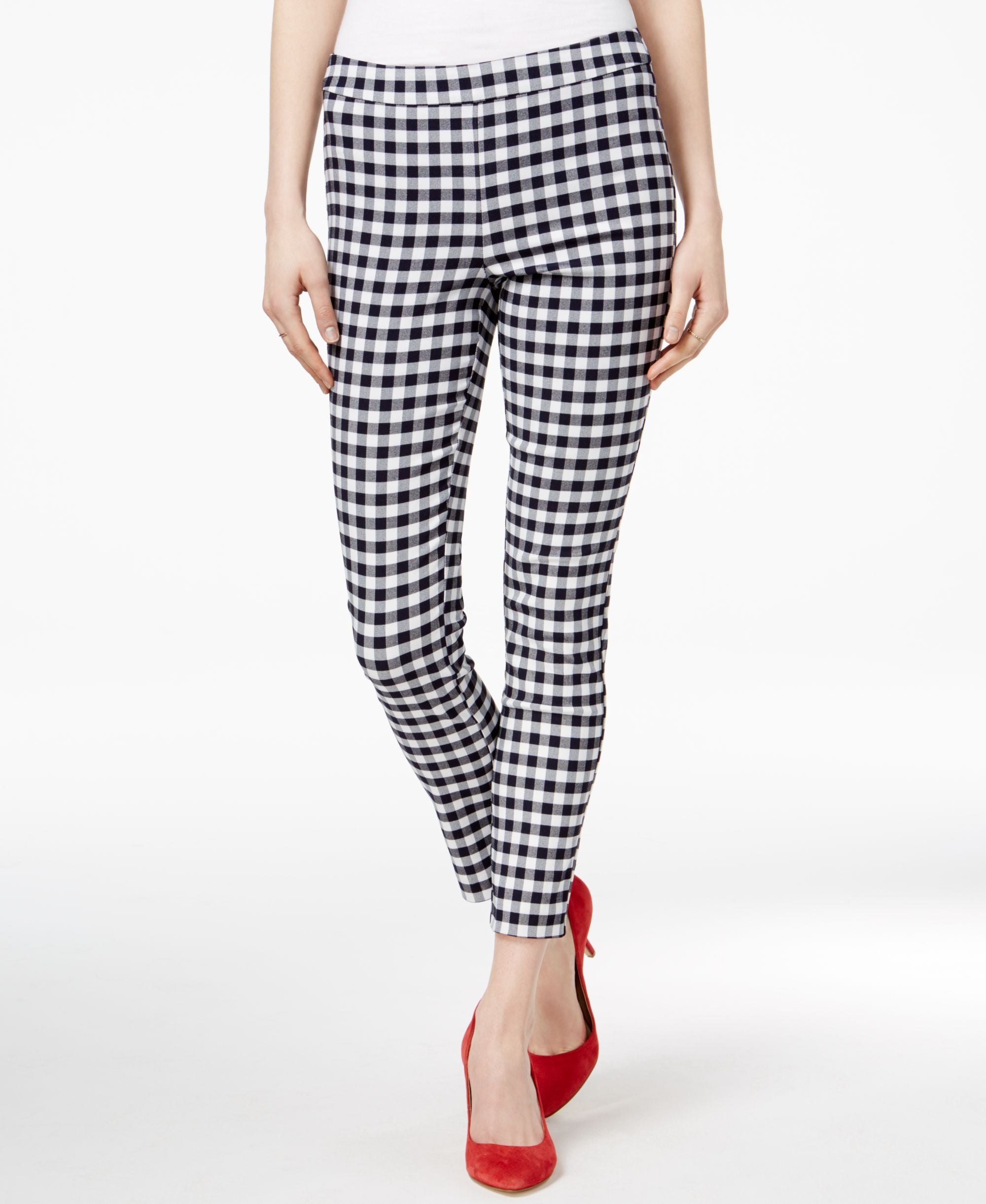 Maison Jules Gingham Pull On Pants