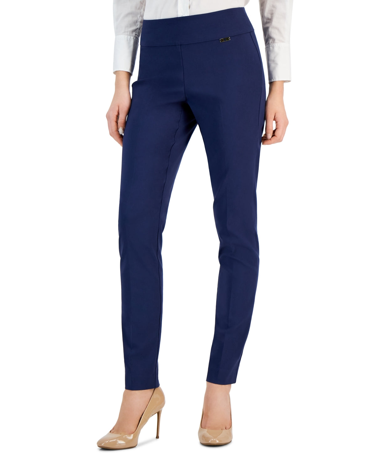 Mid-Rise Petite Tummy-Control Skinny Pants, Petite & Petite Short