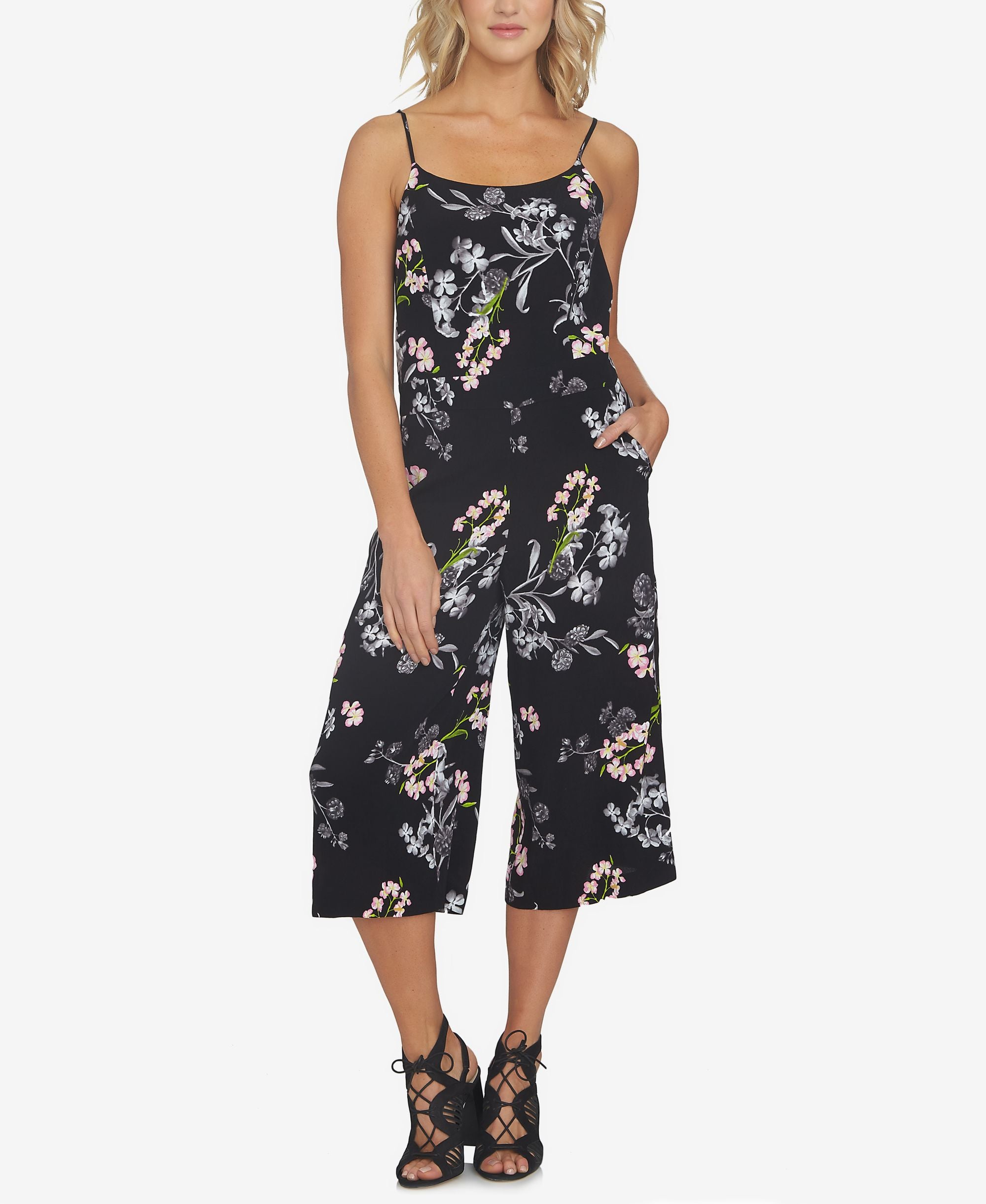 1.State Floral Print Gaucho Jumpsuit