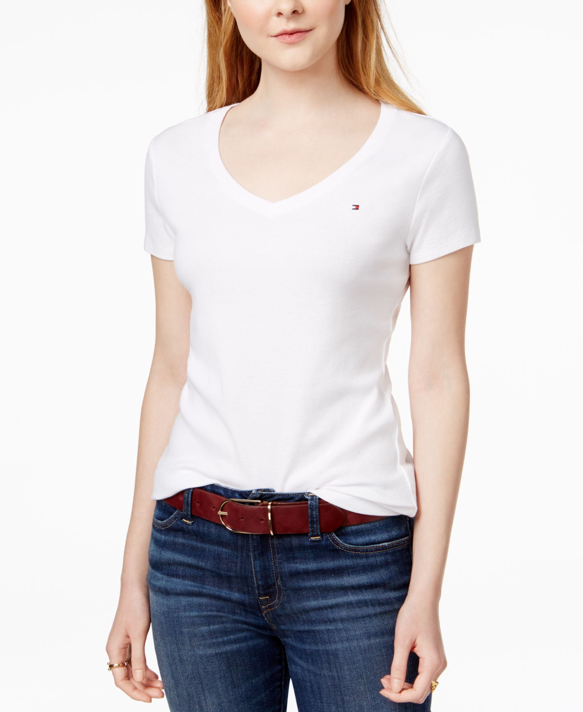 Tommy Hilfiger Womens V Neck T-Shirt