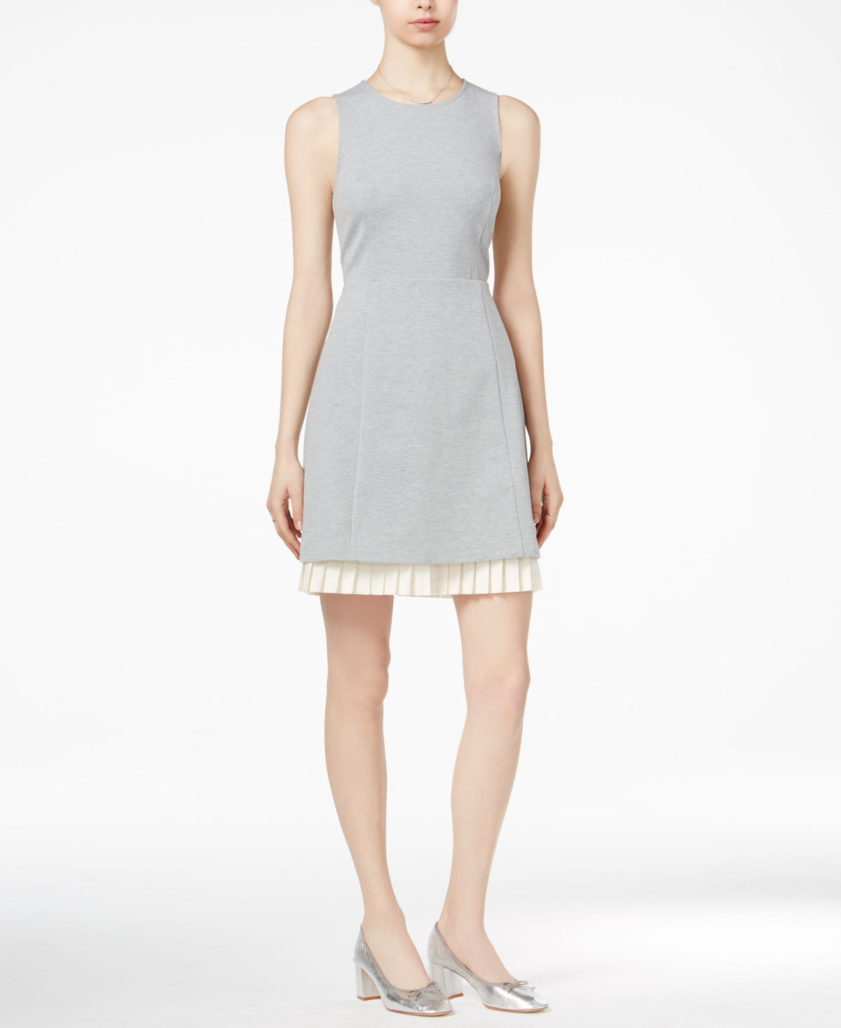 Maison Jules Pleated Contrast Dress