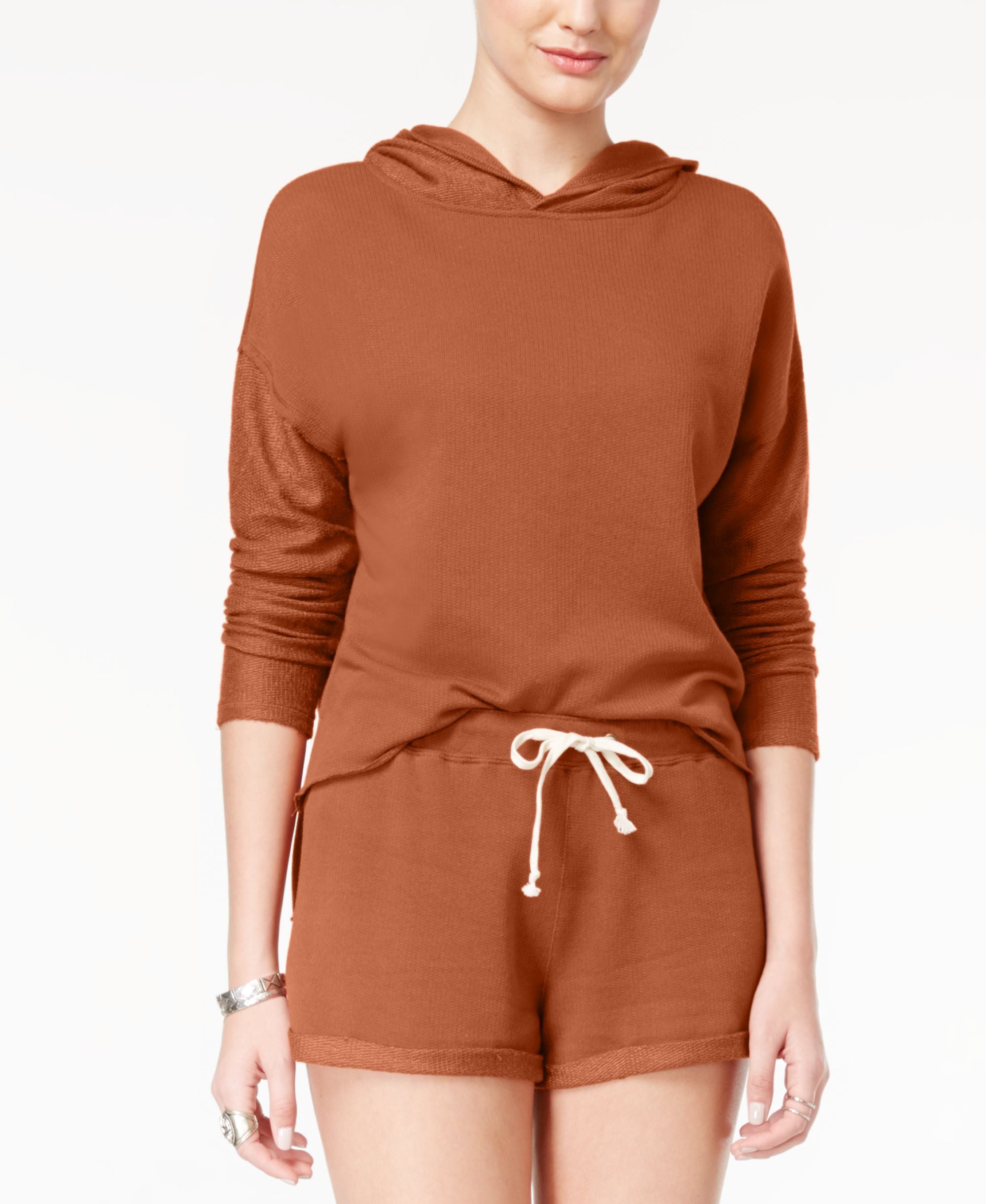 American Rag Frayed High Low Hoodie