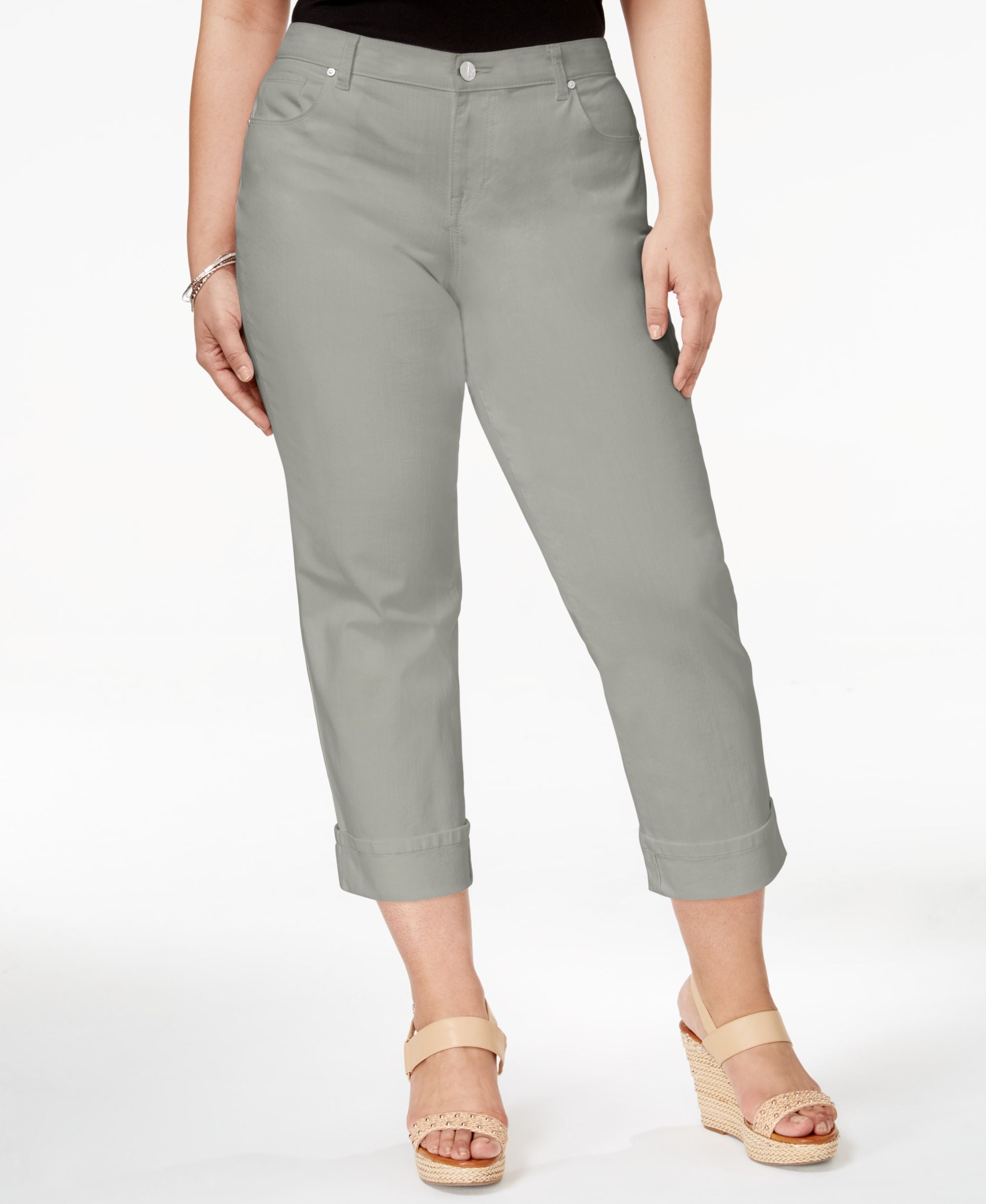 Style & Co Plus Size Curvy Cuffed Capri Jeans