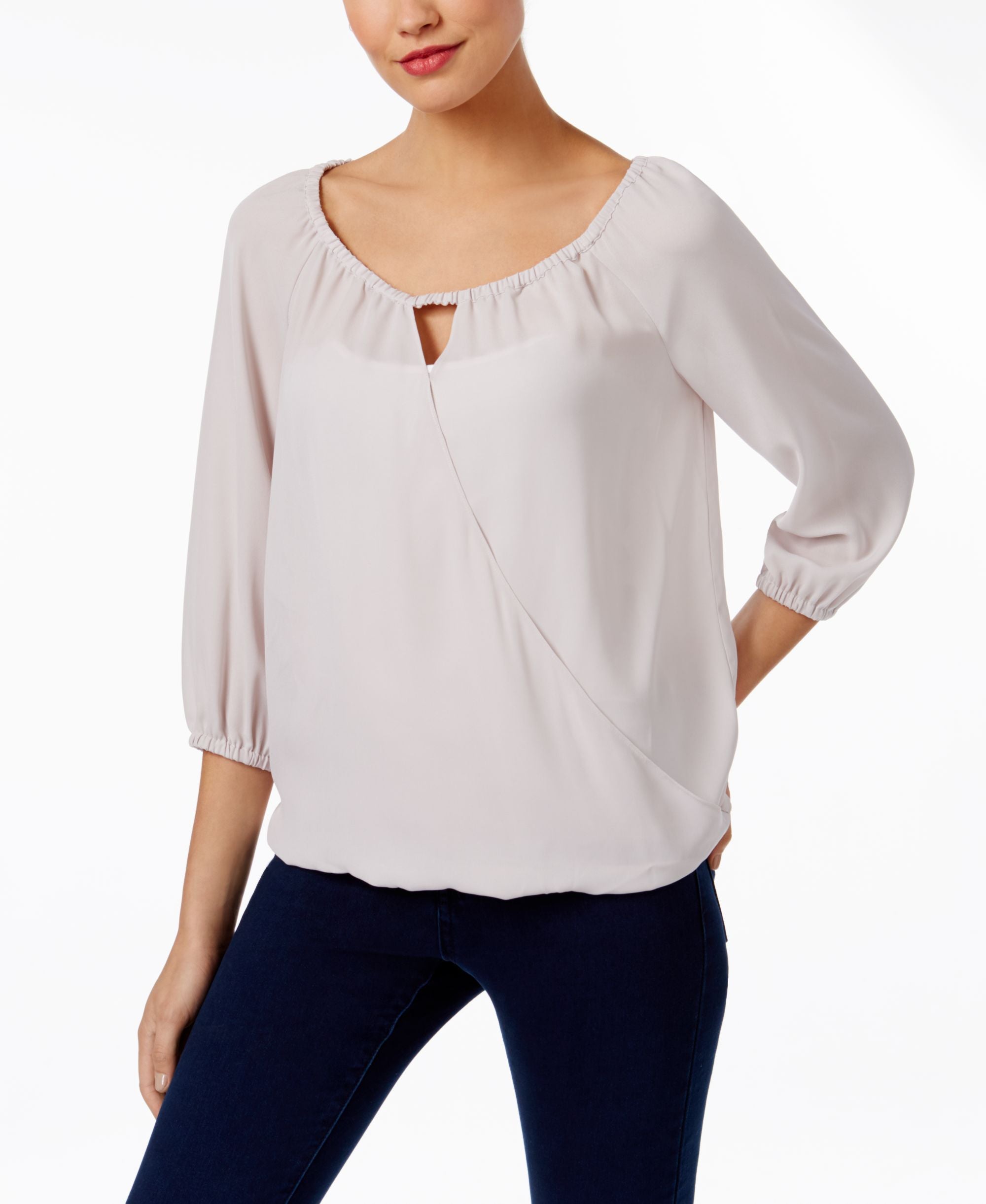 INC International Concepts Surplice Keyhole Blouse