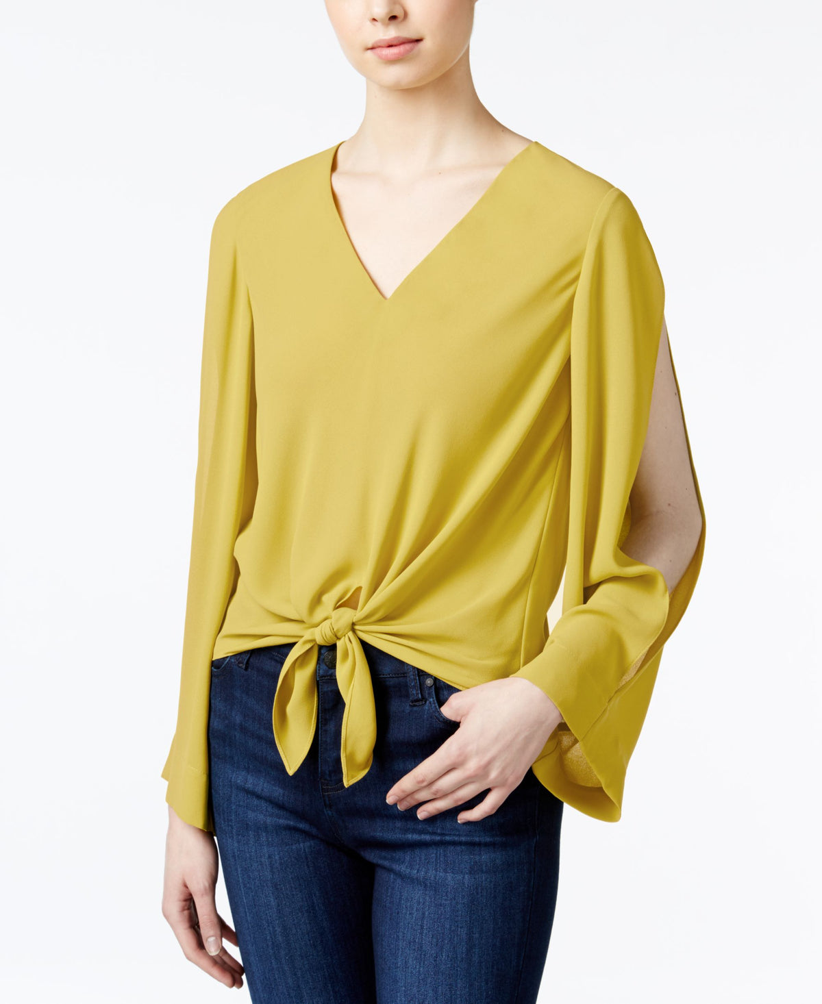 Rachel Rachel Roy Tie Front Cold Shoulder Blouse