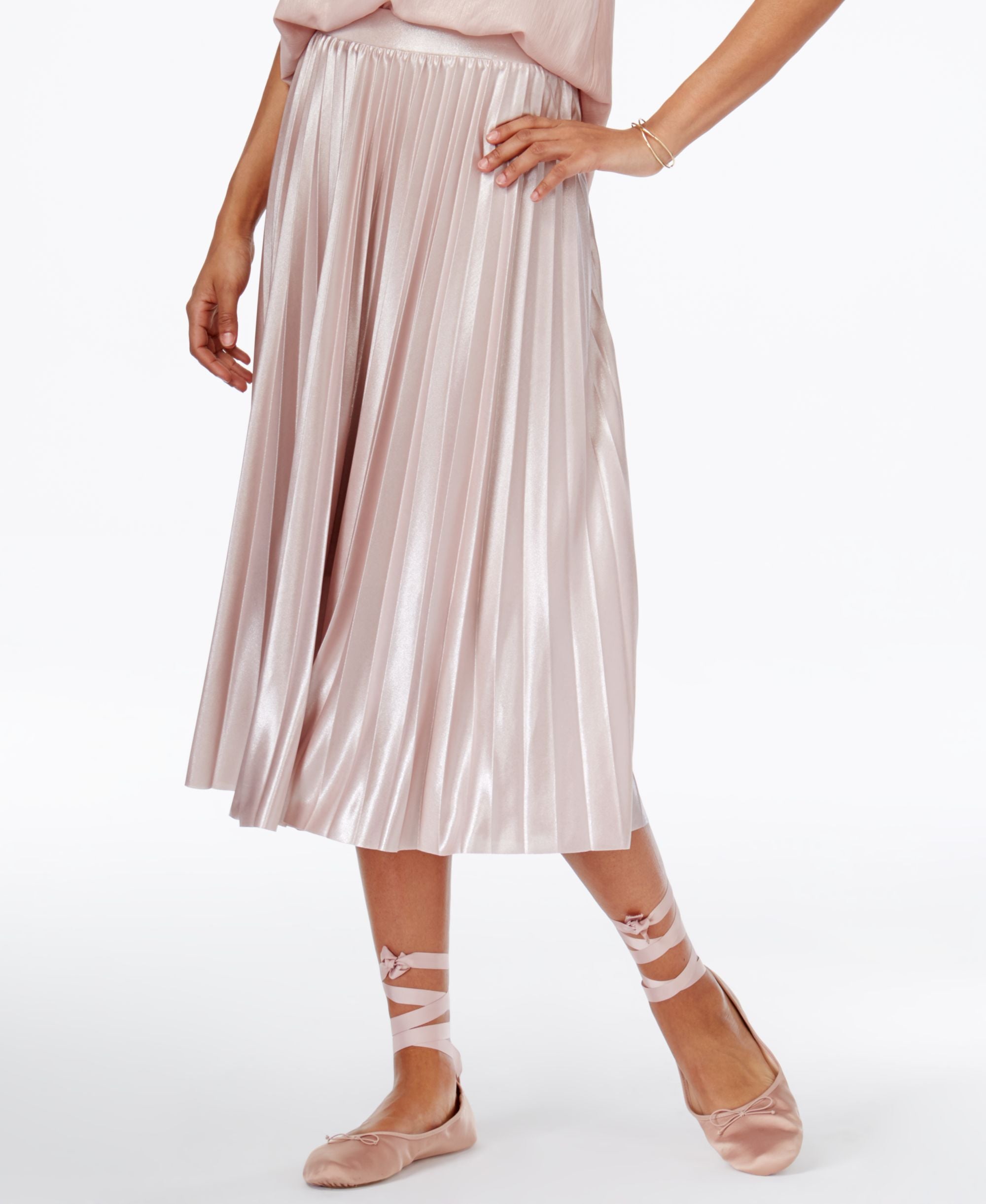 Rachel Rachel Roy Pleated Lame Skirt