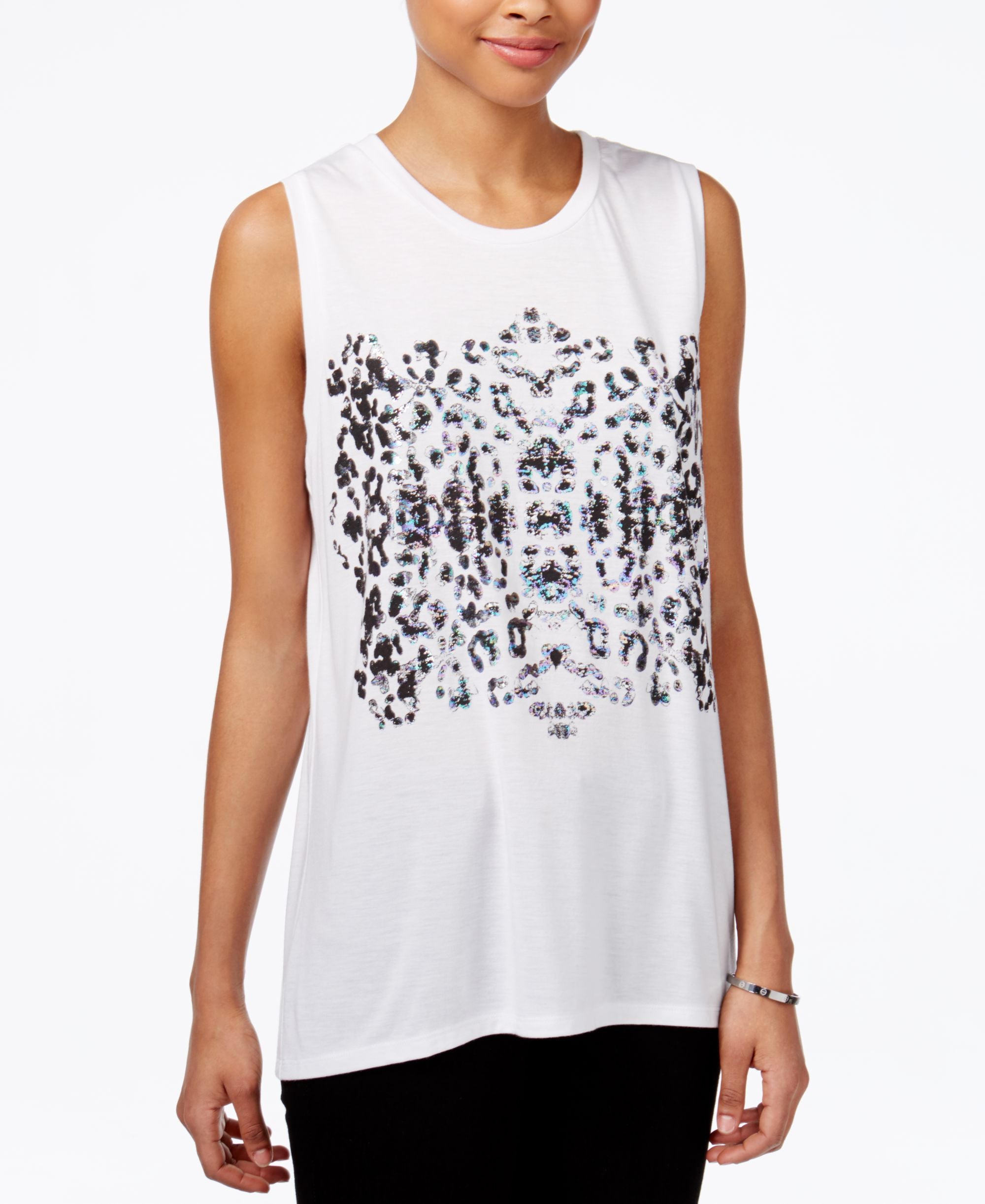 Rachel Rachel Roy Graphic Muscle T-Shirt