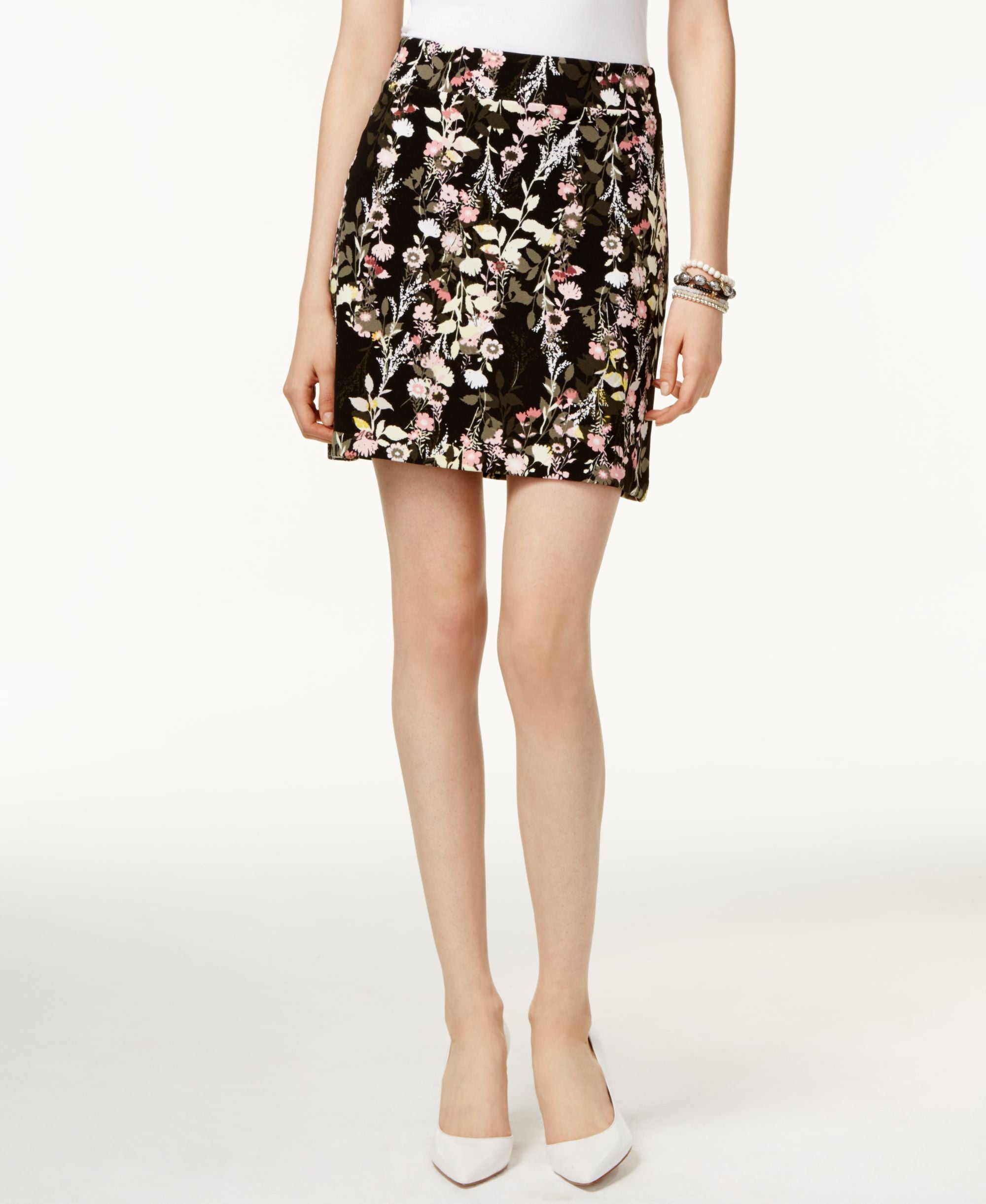 INC International Concepts Petite Floral Print Mini Skirt