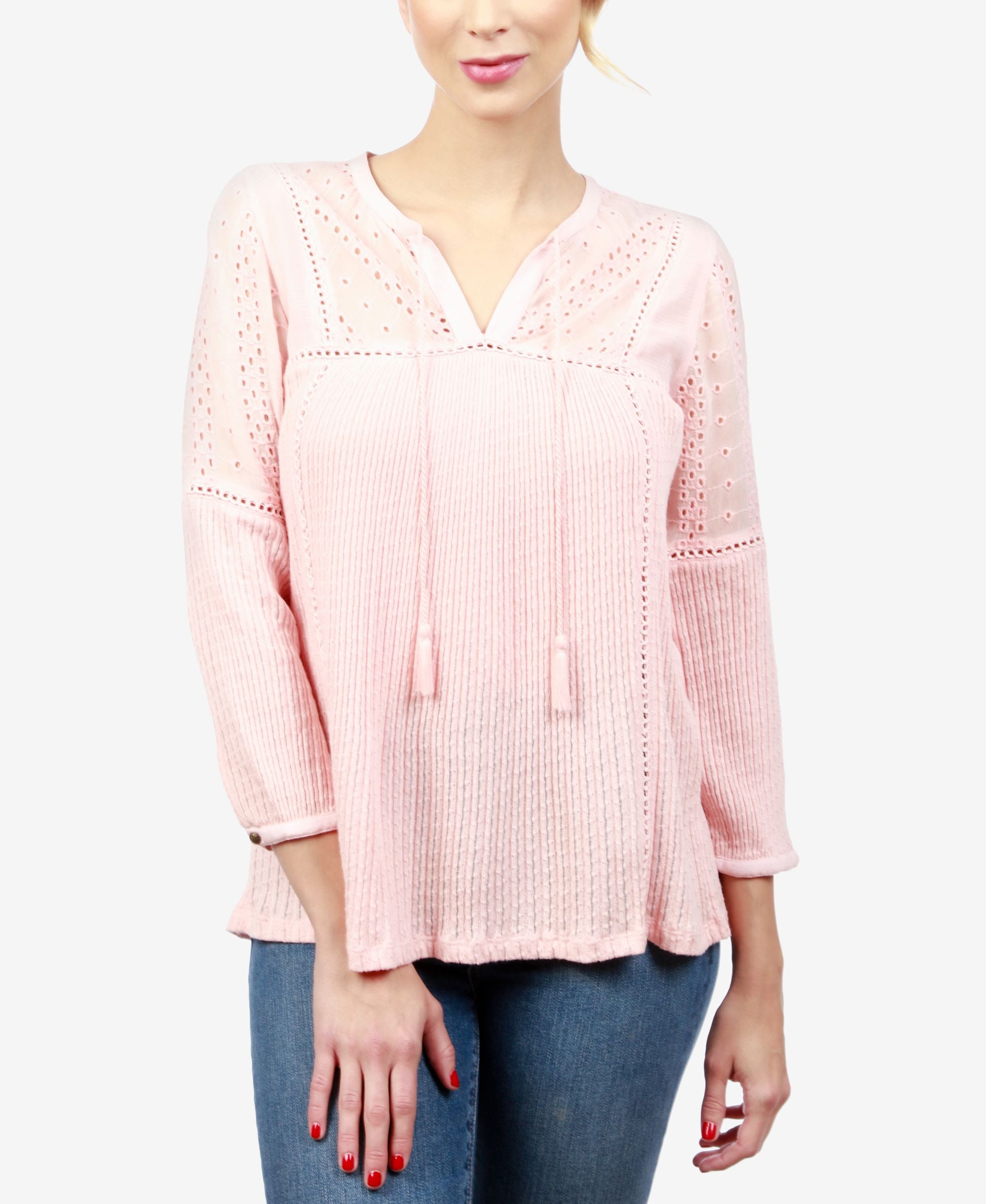Lucky Brand Embroidered Peasant Top