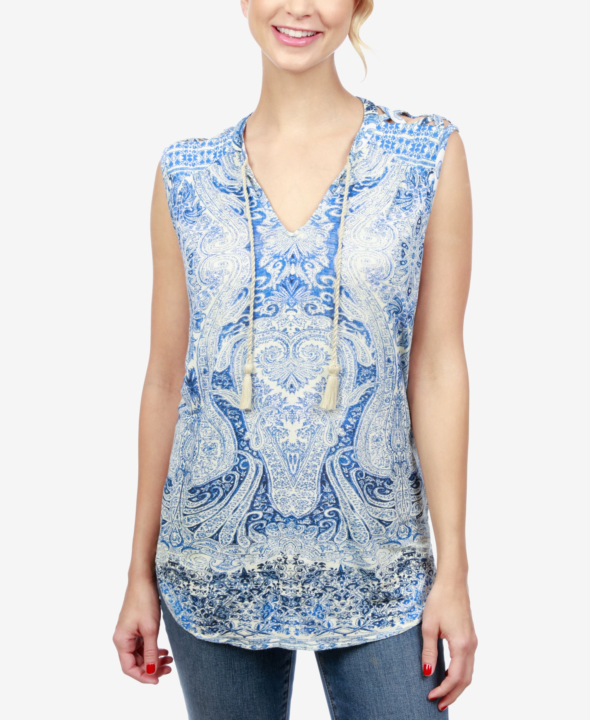 Lucky Brand Paisley Print Shell