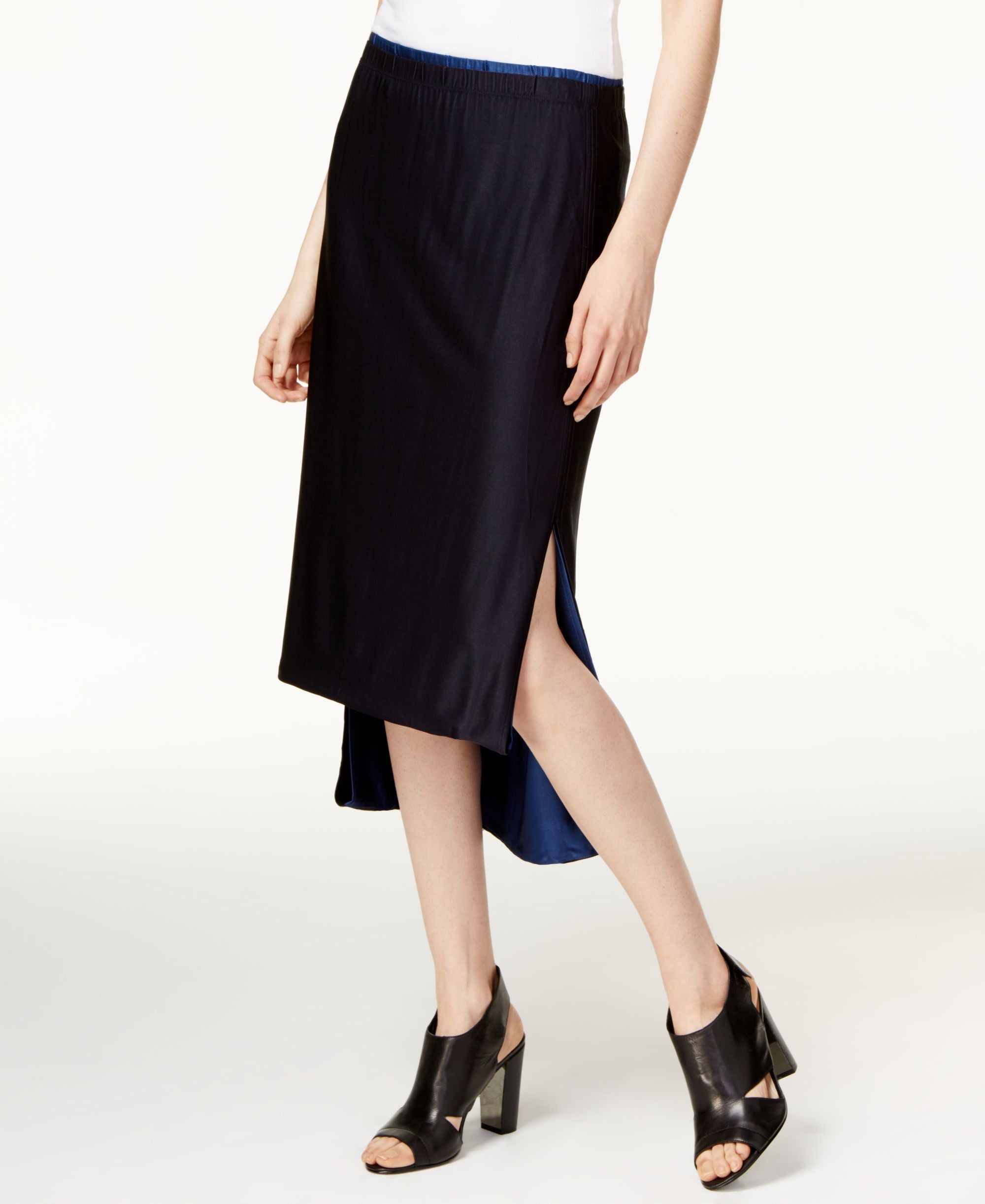 DKNY Reversible High Low Midi Skirt