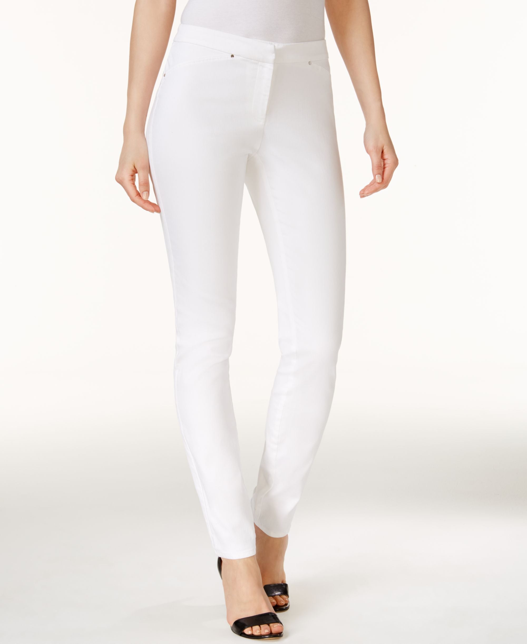 Alfani Petite Rivet-Detail Skinny Pants