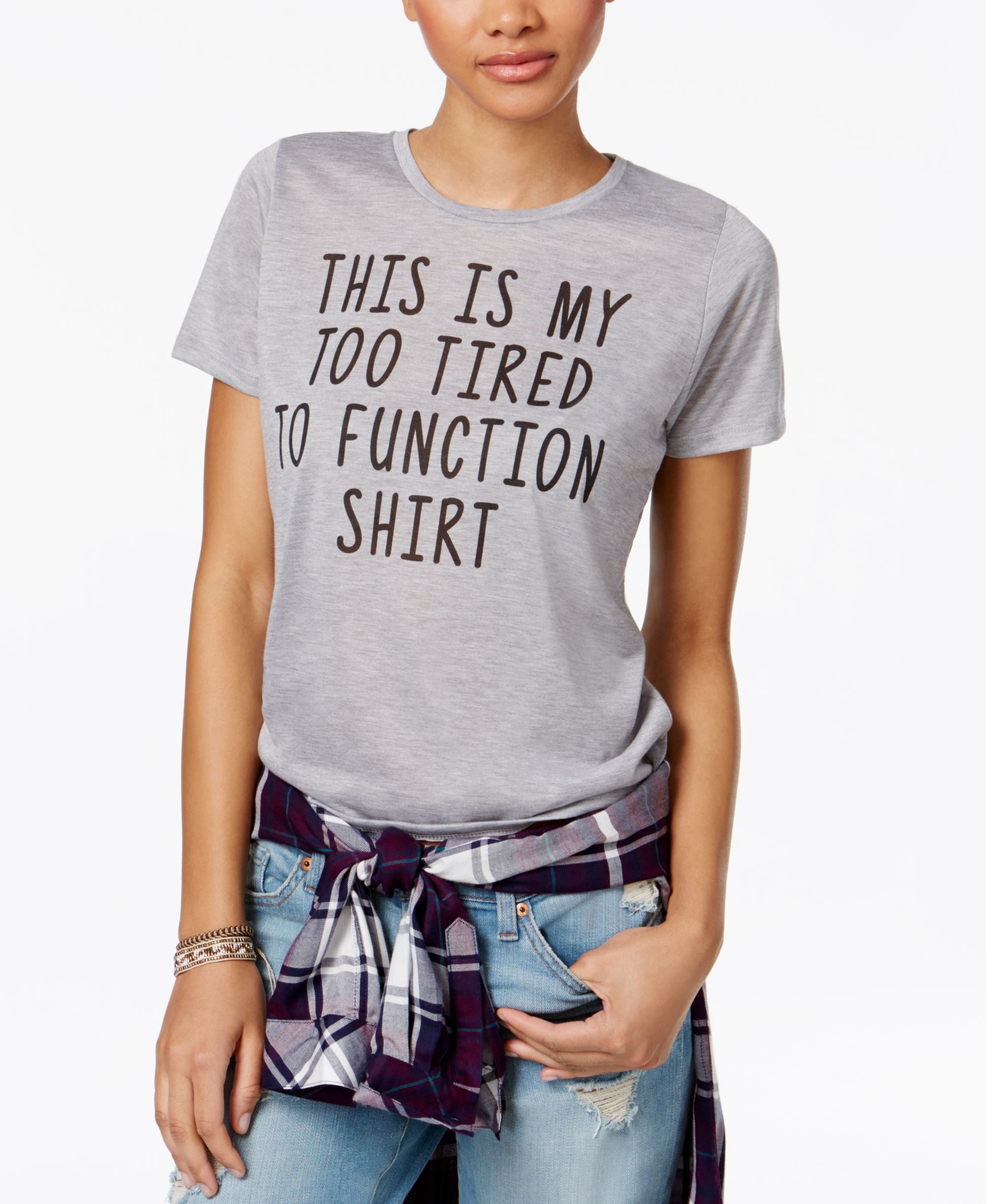 Mighty Fine Juniors Too Tired Graphic T-Shirt