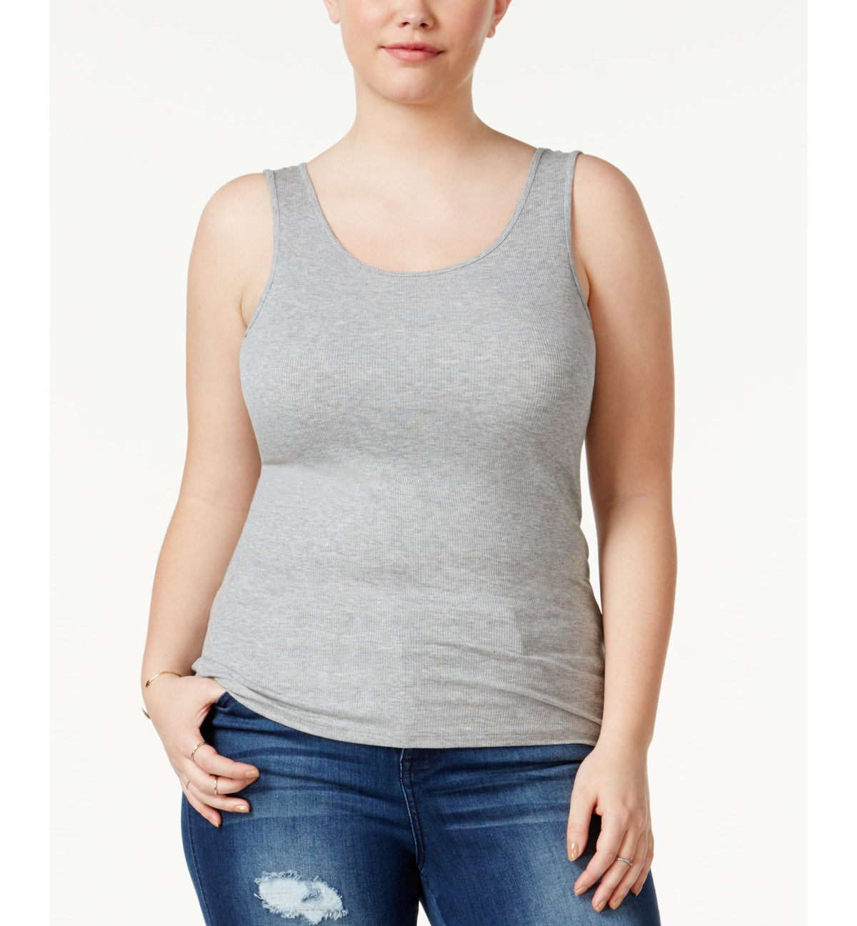 Celebrity Pink Trendy Plus Size Ribbed Tank Top