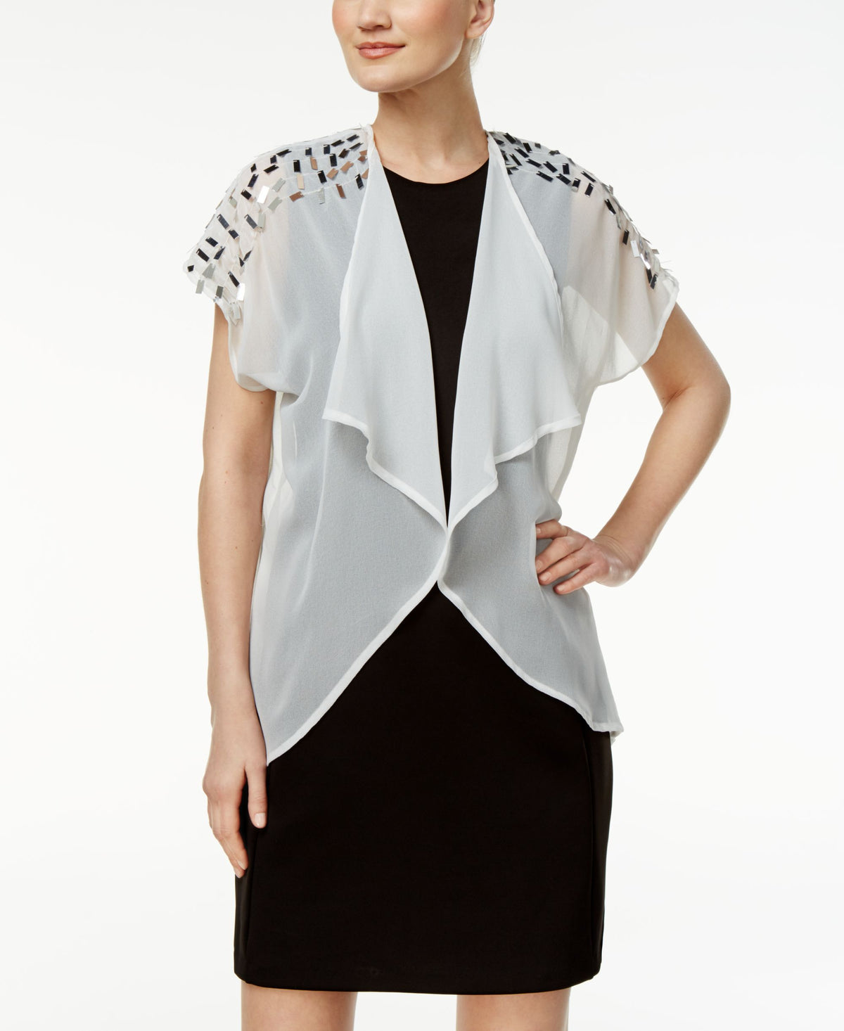 INC International Concepts Sequined Shoulder Kimono