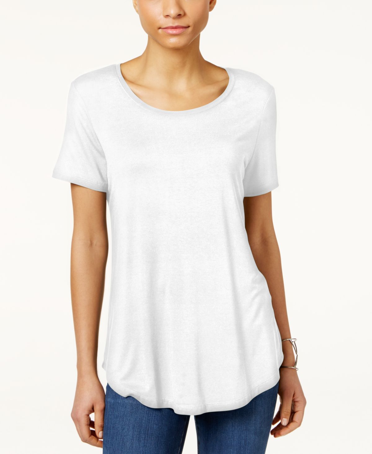 JM Collection Petite Shirttail Hem Top