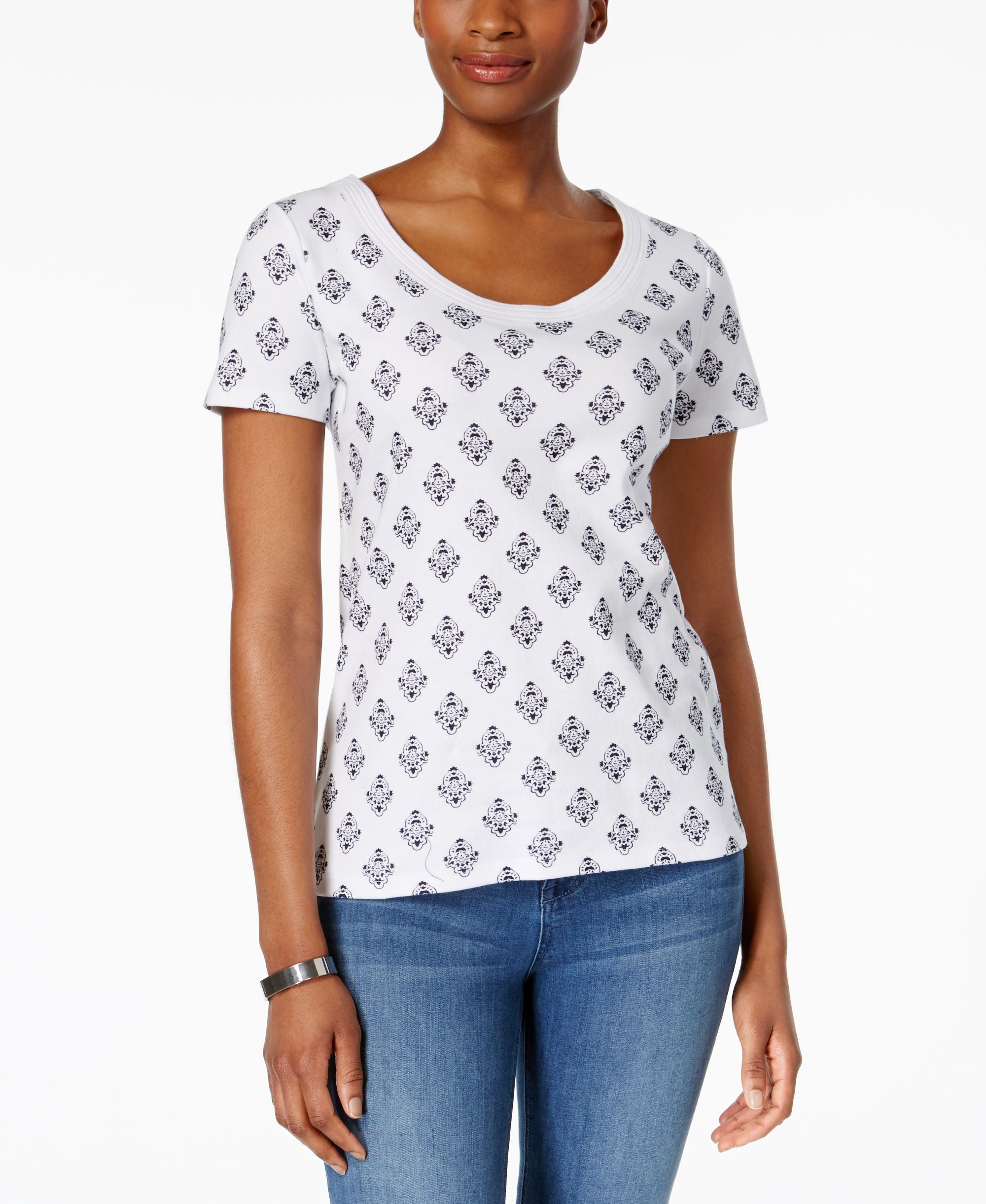 Charter Club Printed Cotton T-Shirt