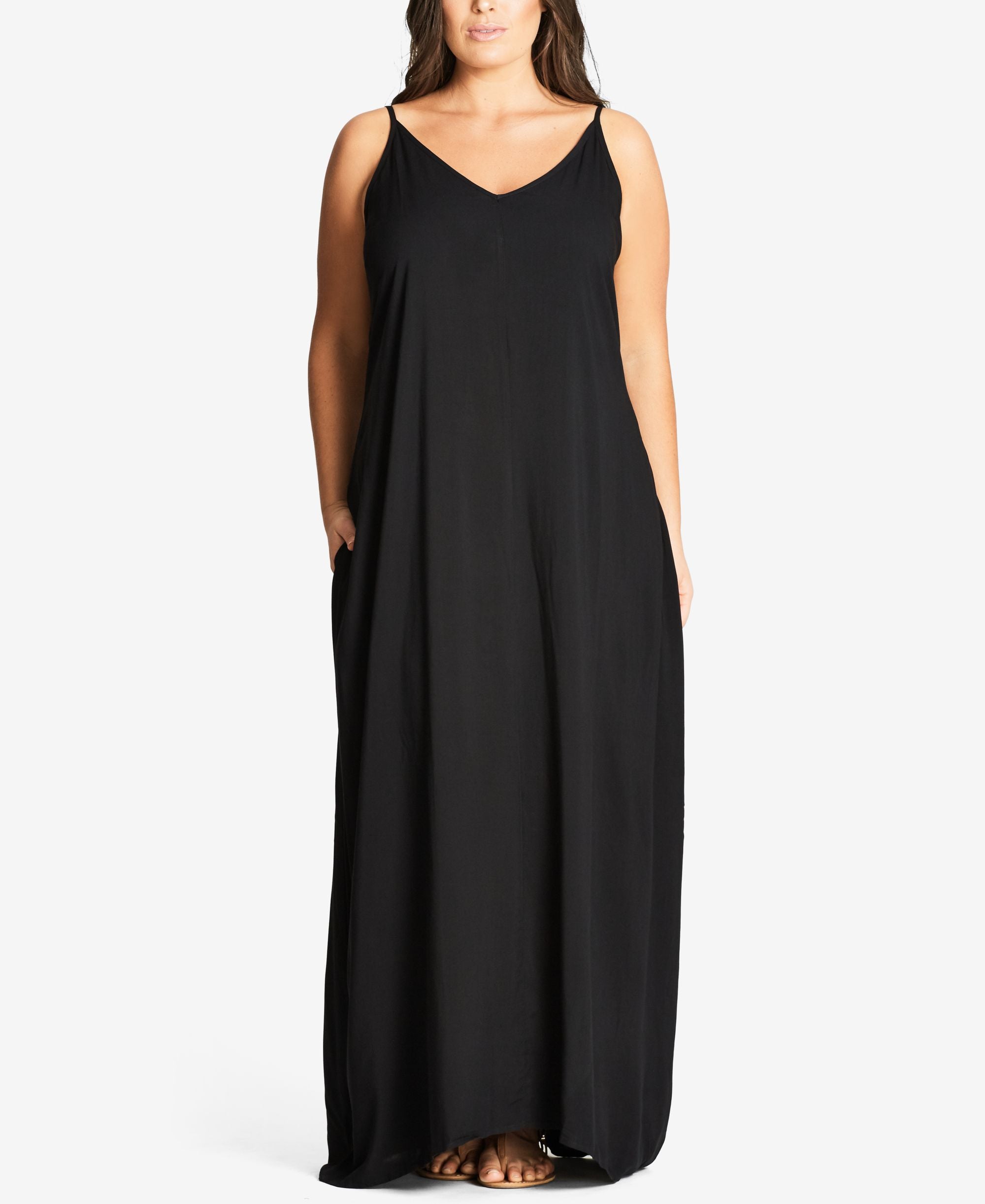 City Chic Trendy Plus Size V Neck Maxi Dress