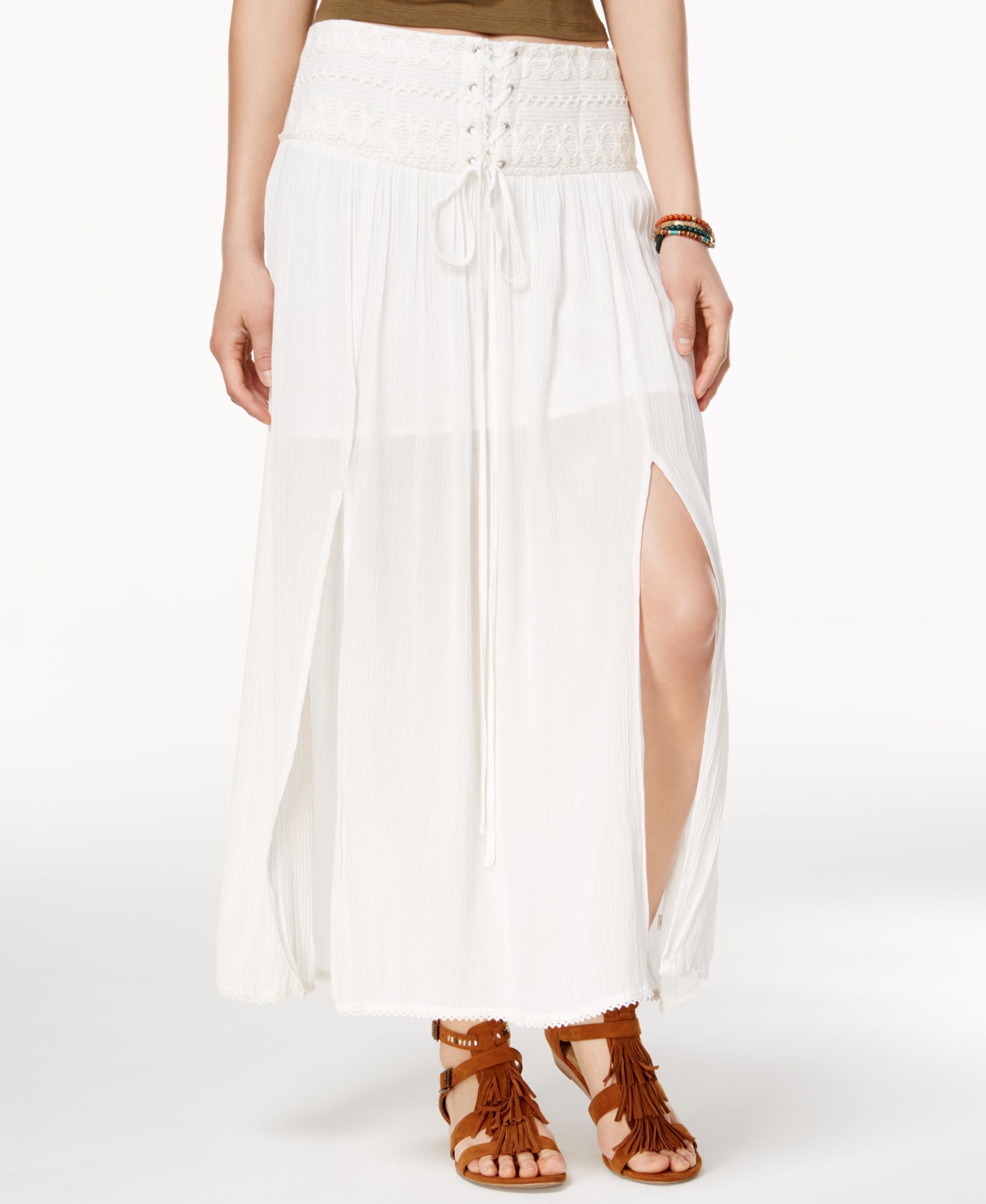 American Rag Lace Up Maxi Skirt