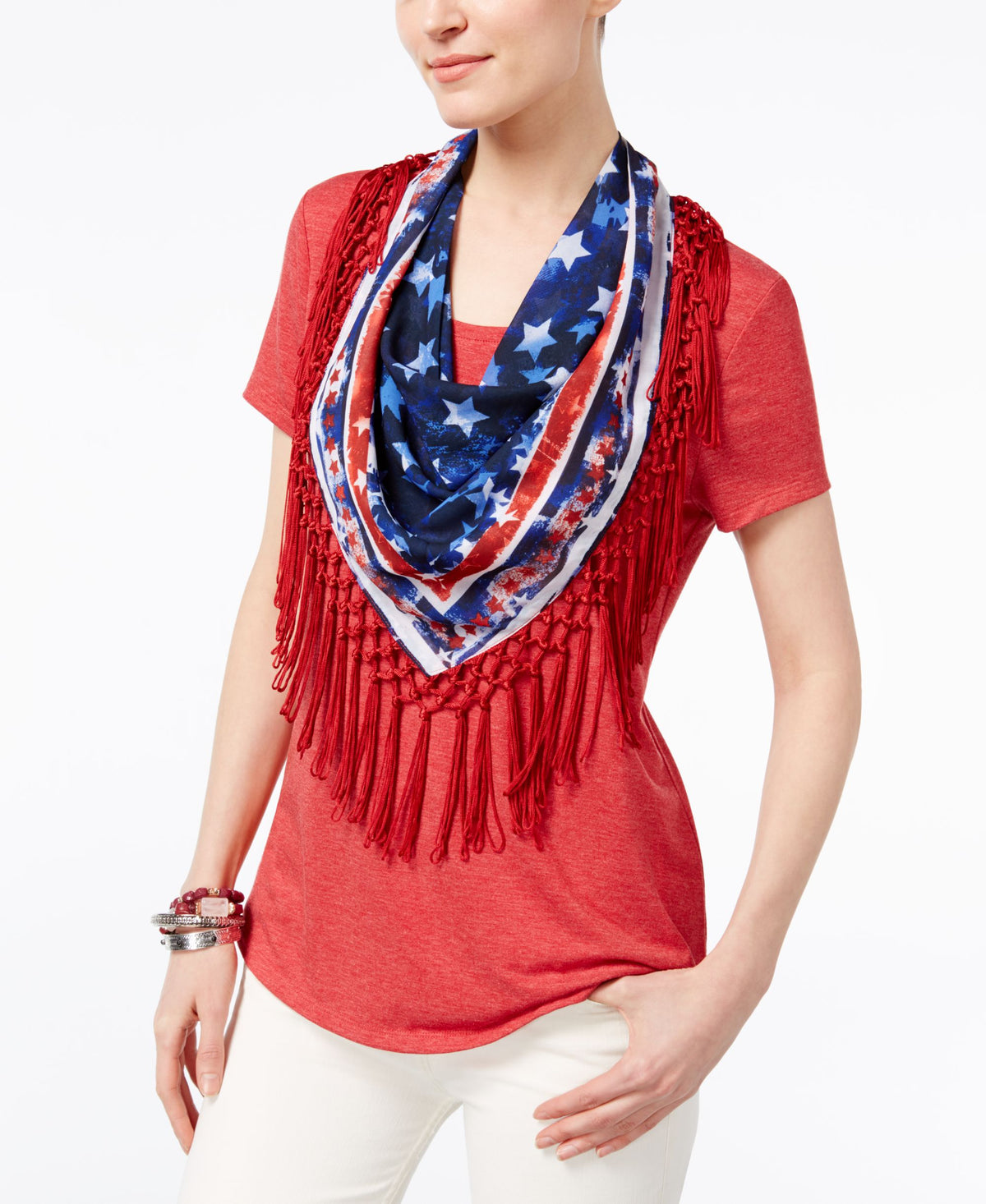 Style & Co T-Shirt With Detachable Scarf