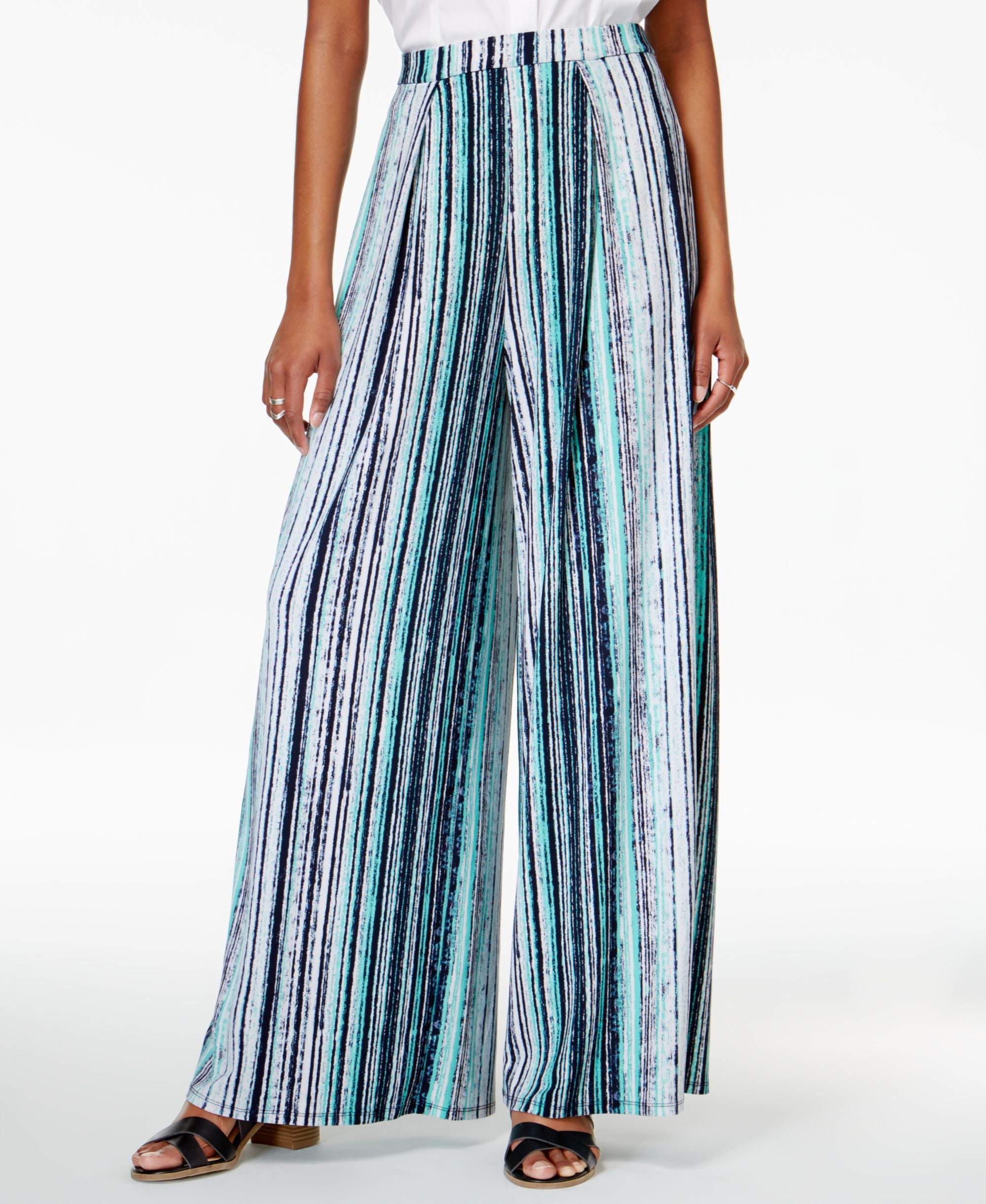 Bar III Striped Wide Leg Pants