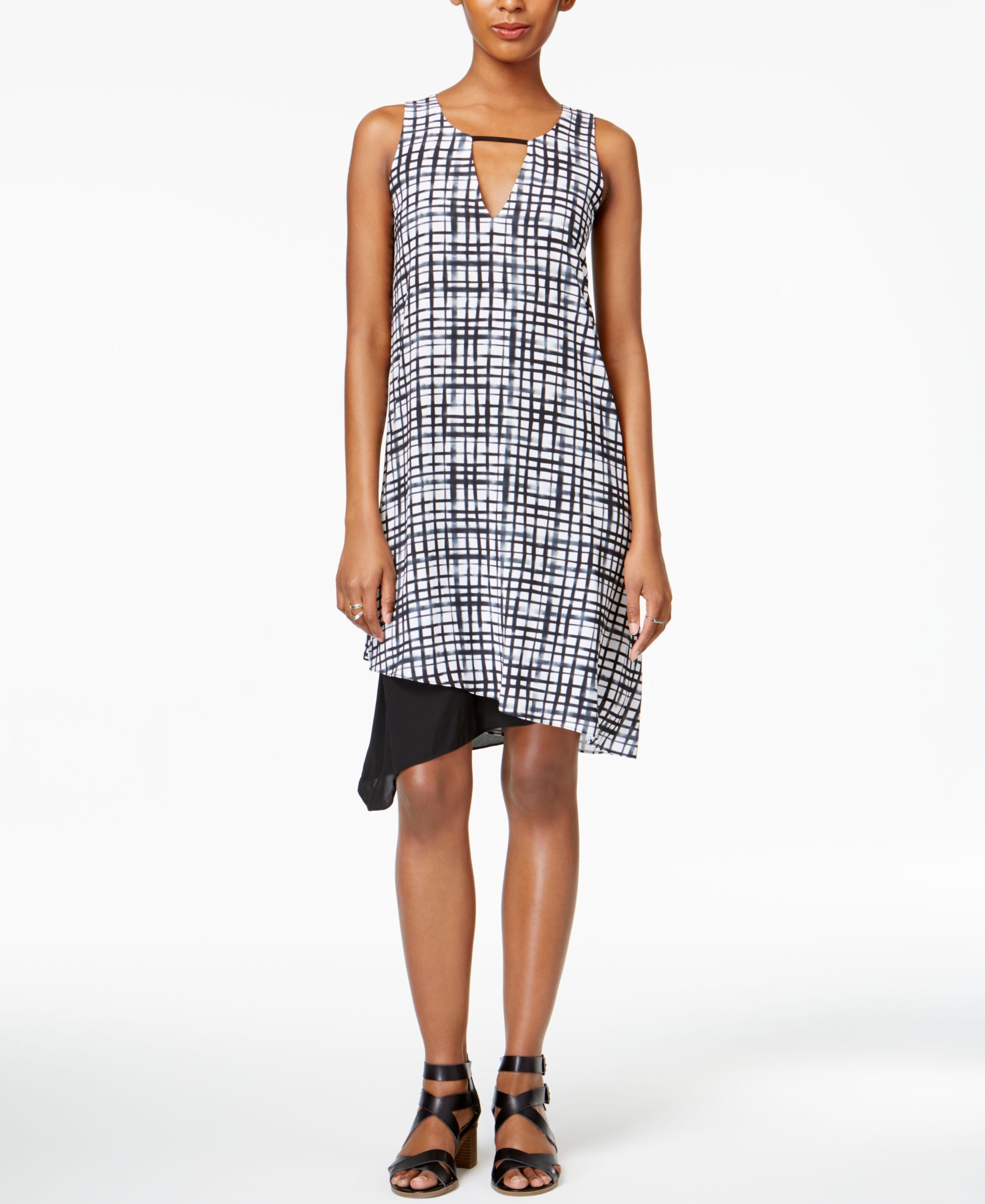 BAR III Asymmetrical Contrast Dress