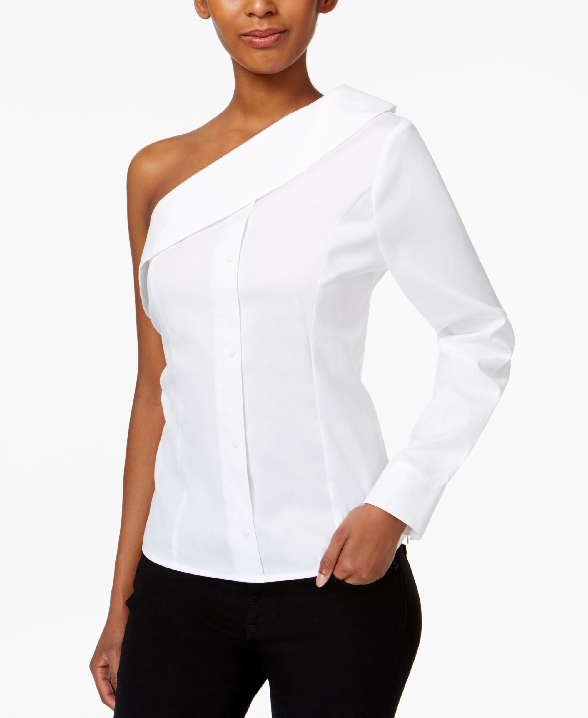 Bar III Asymmetrical Off The Shoulder Blouse