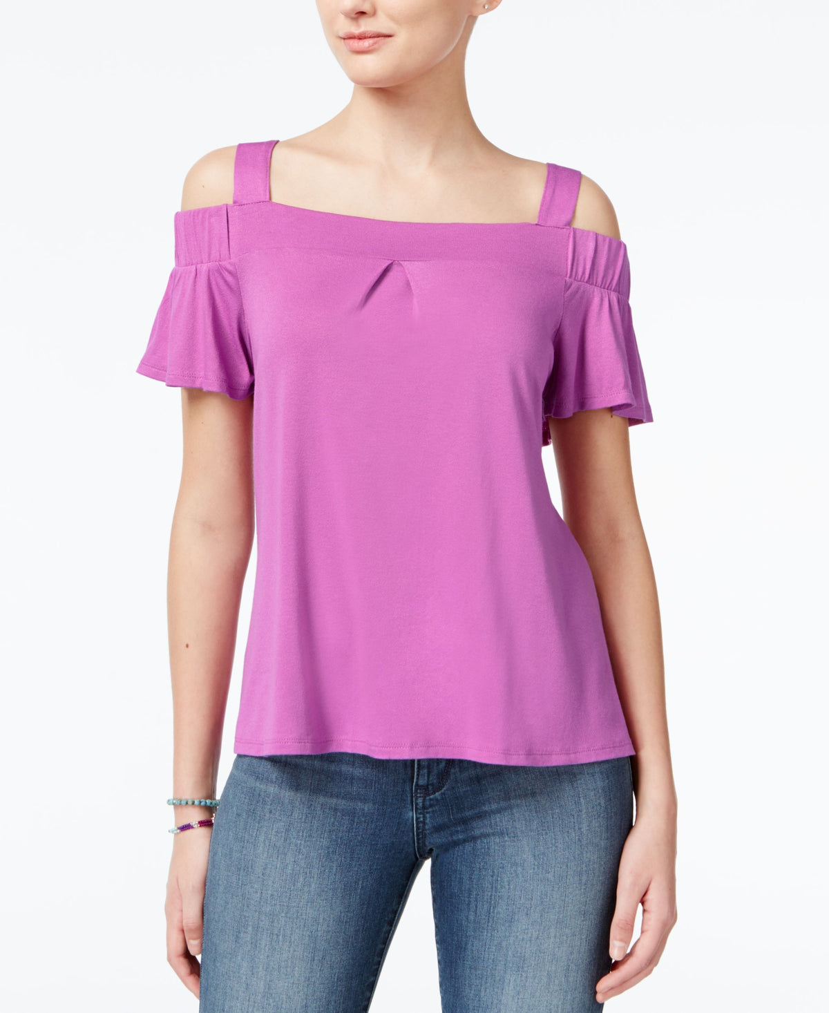 Ultra Flirt Juniors Cold Shoulder Flutter Sleeve Top