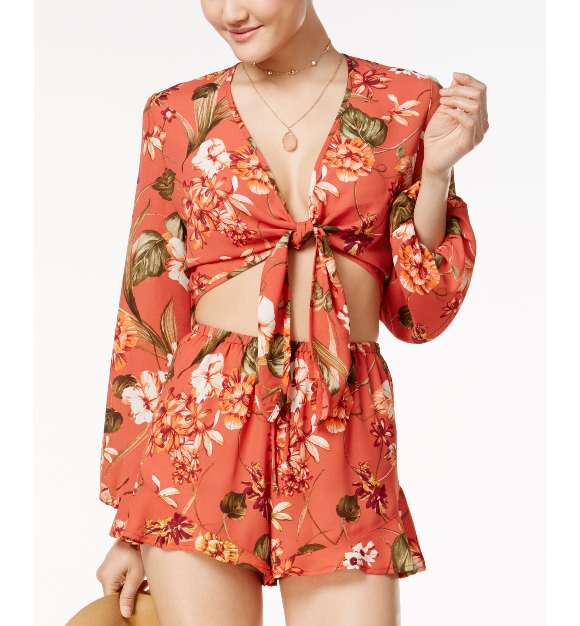 American Rag Tie Front Crop Top