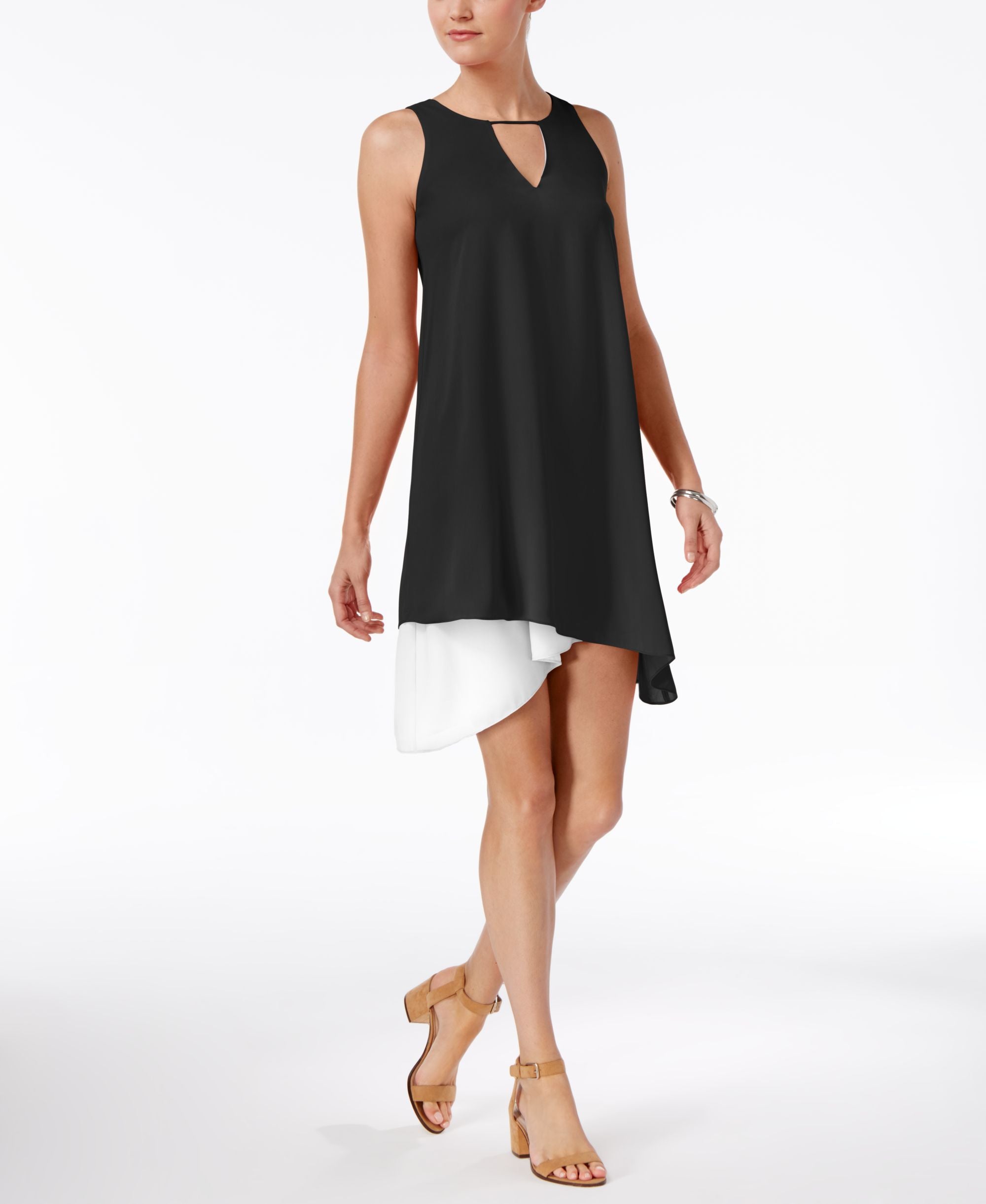 BAR III Asymmetrical Contrast Dress