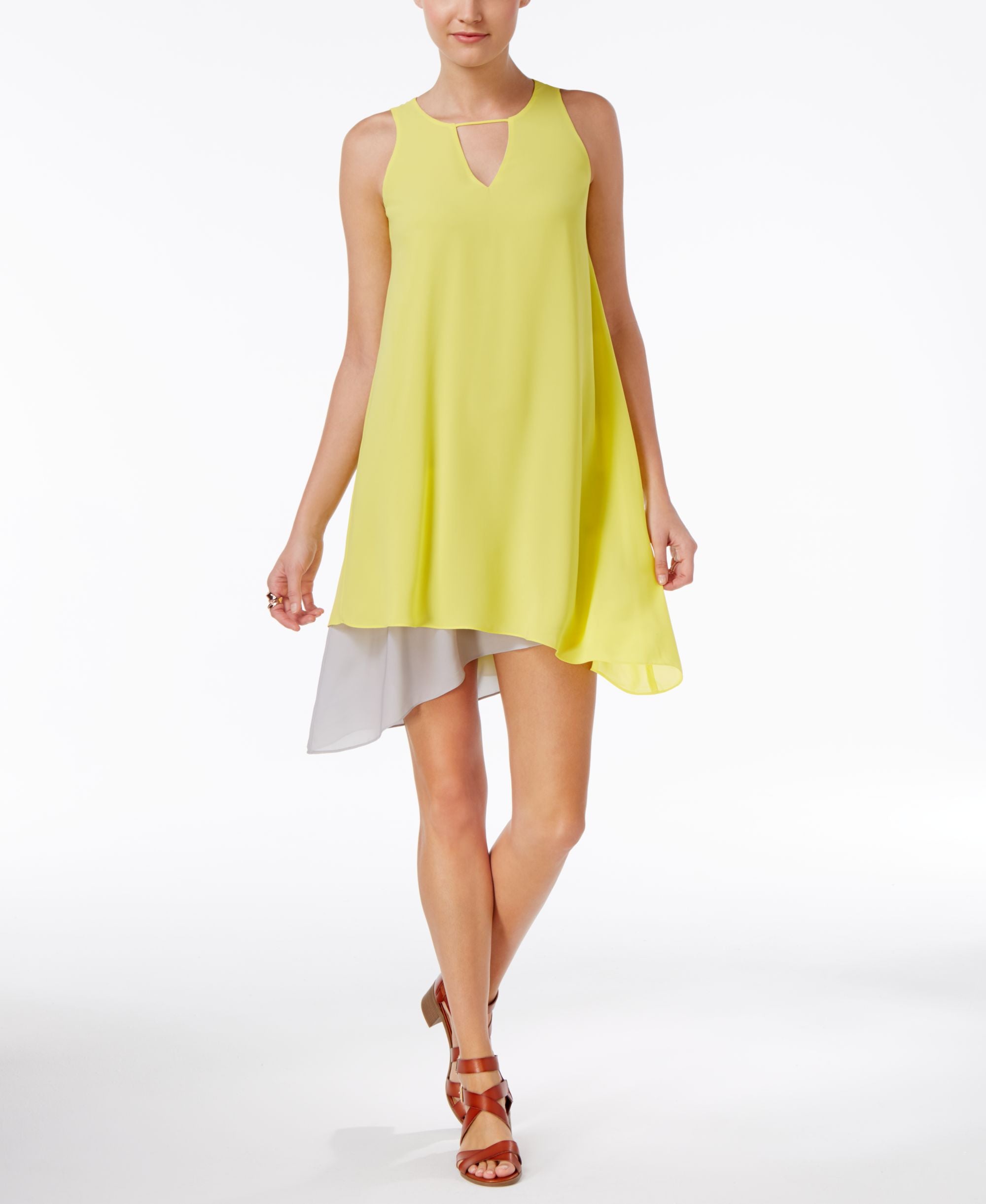 BAR III Asymmetrical Contrast Dress