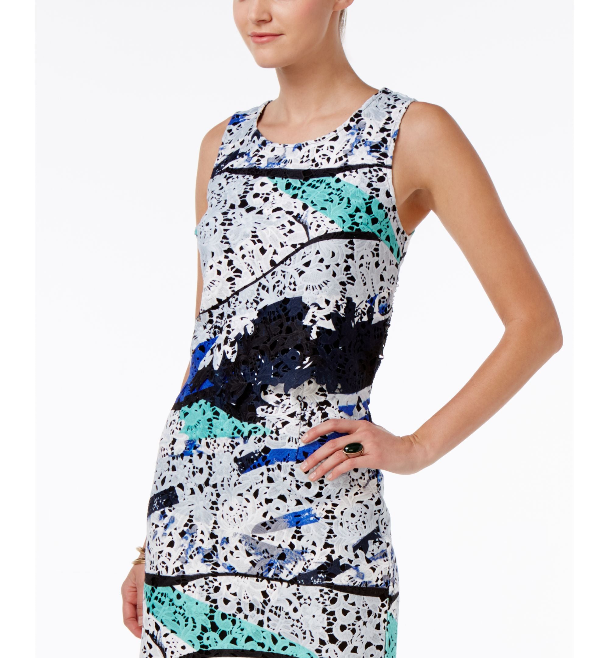 BAR III Printed Lace Top