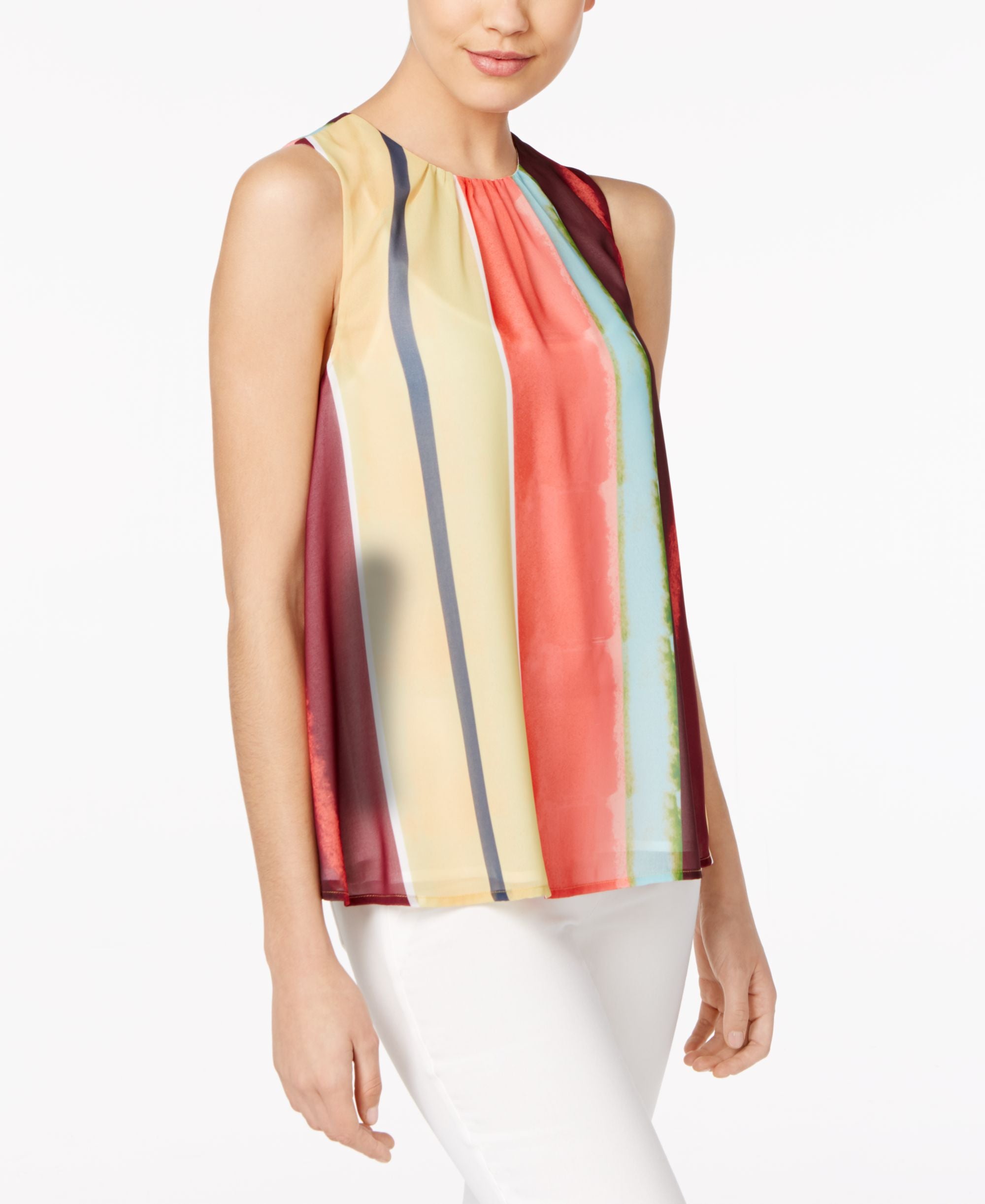 Catherine Malandrino Concha Striped Top