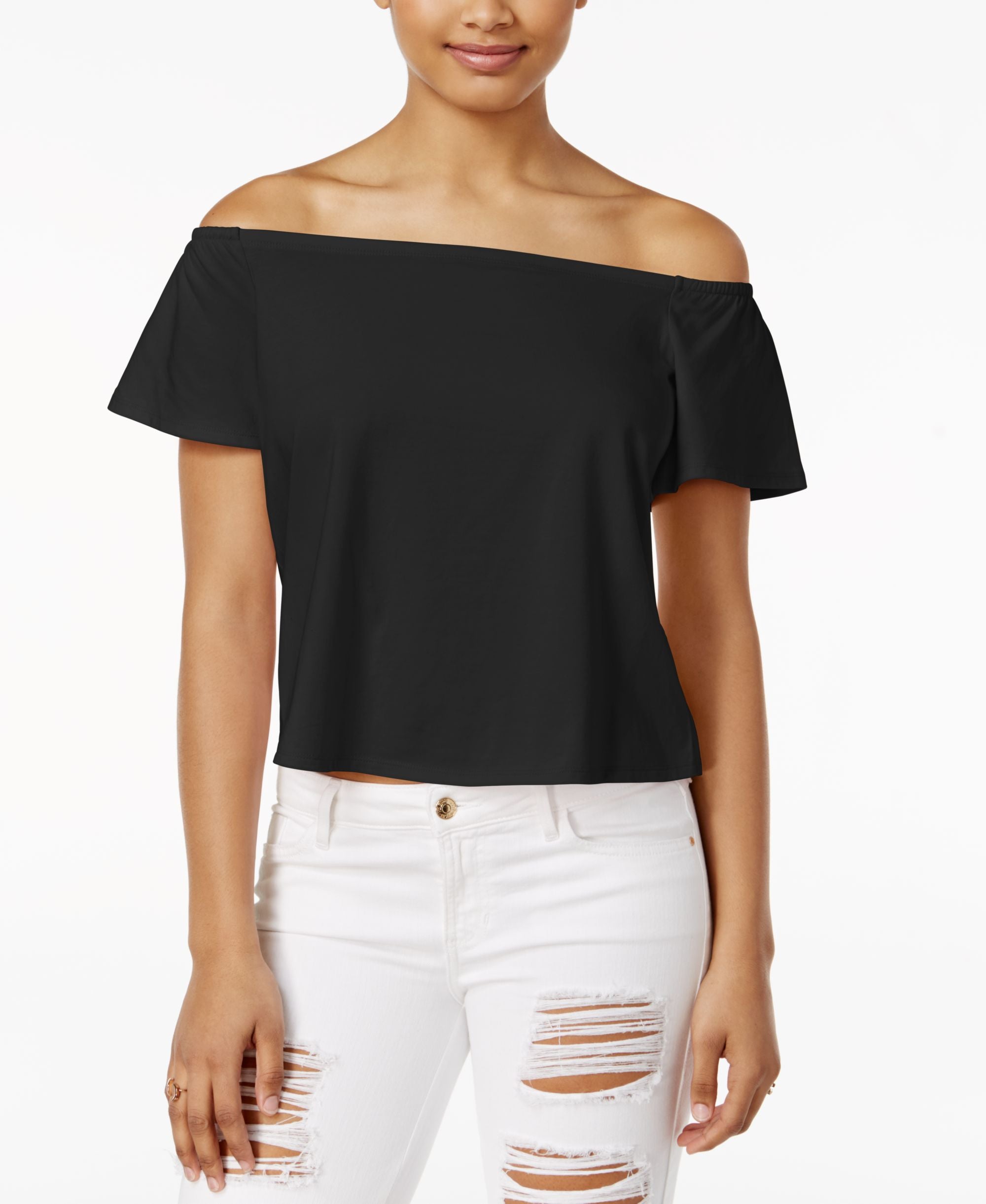 Guess Amore Printed Off The Shoulder Top