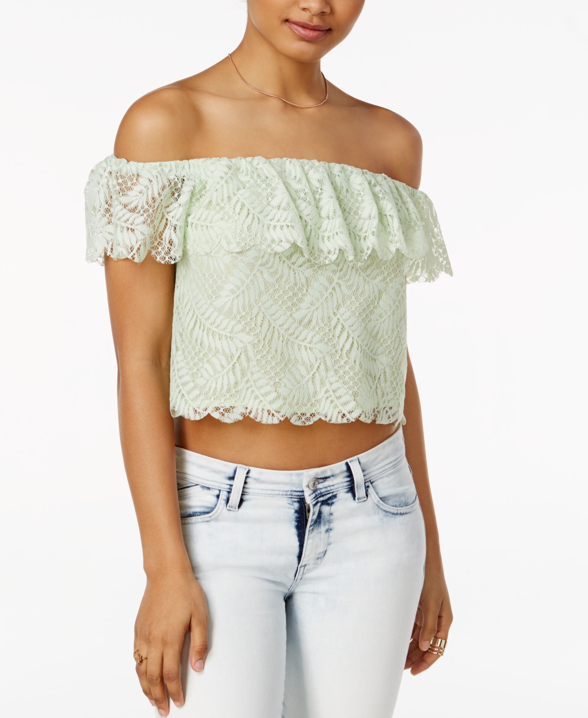 Guess Sasha Off The Shoulder Lace Top