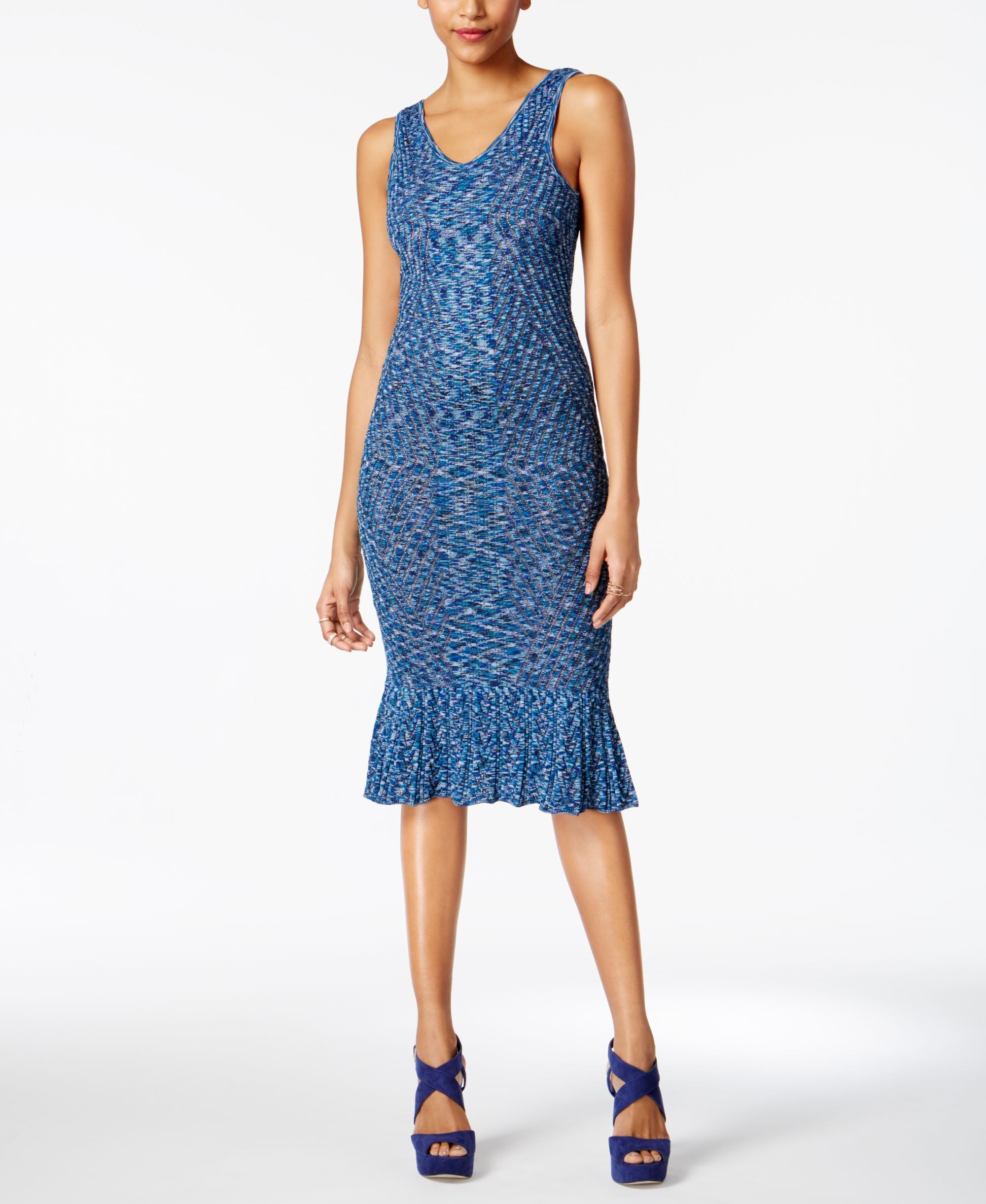 XOXO Juniors Space Dyed Ruffle Hem Midi Dress