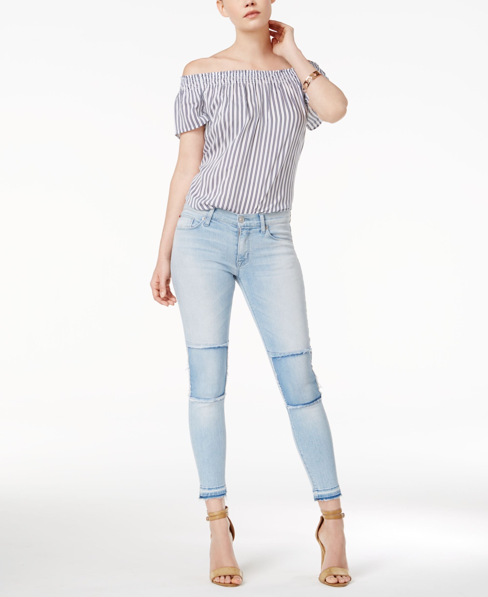 Hudson Jeans Suzzi Patched Skinny Jeans