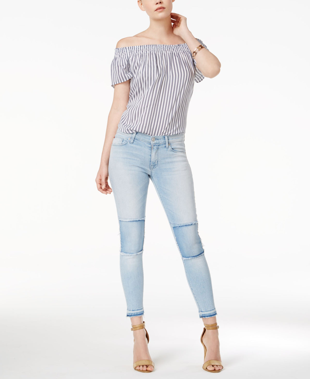 Hudson Jeans Suzzi Patched Skinny Jeans