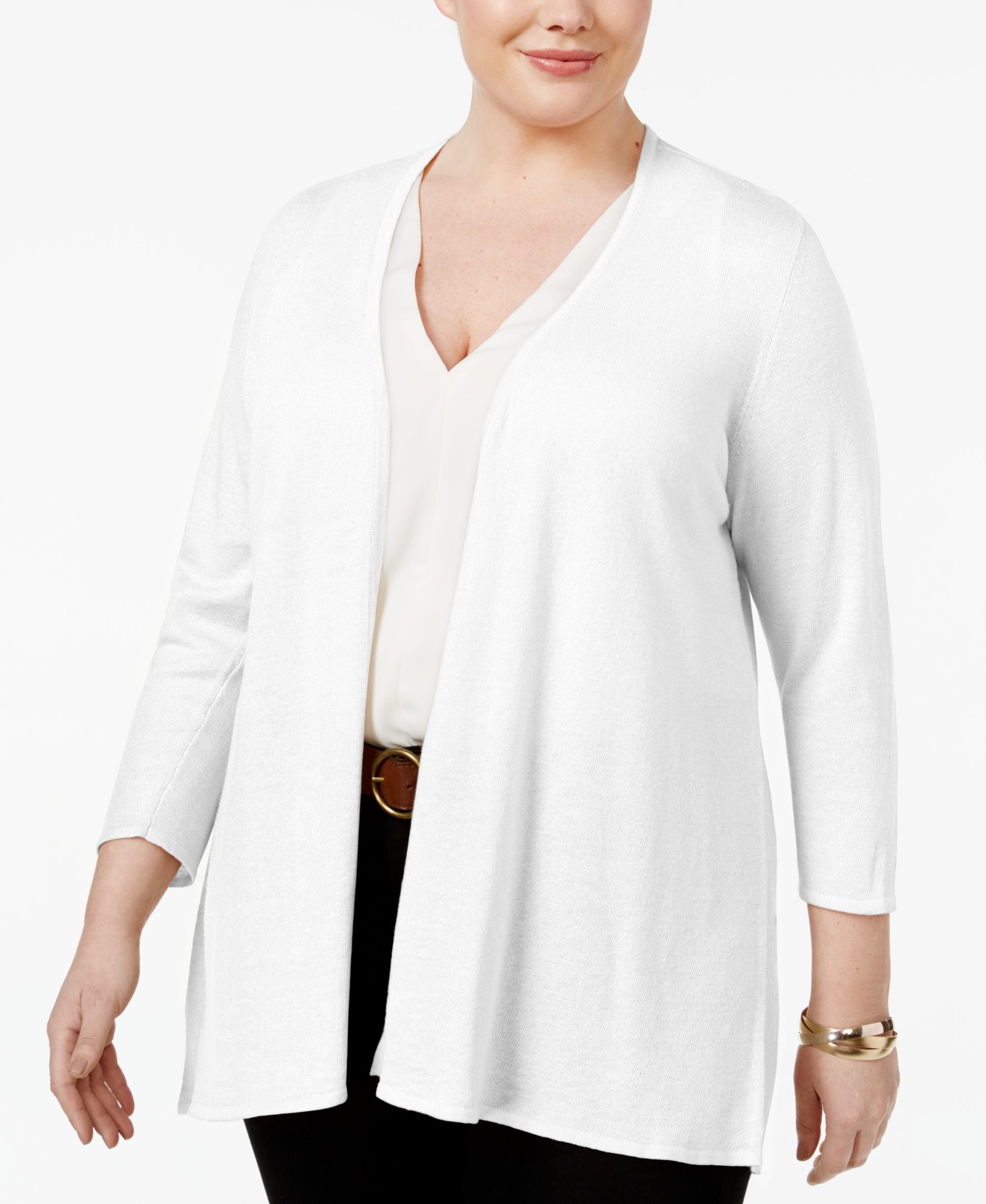 Charter Club Plus Size Pleated Back Cardigan