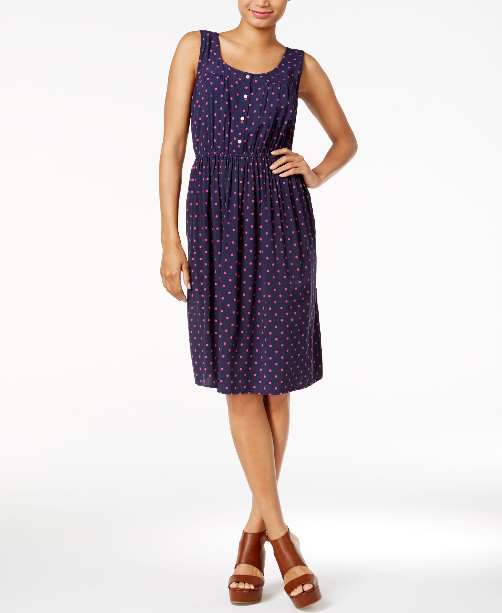 Maison Jules Polka Dot A Line Dress
