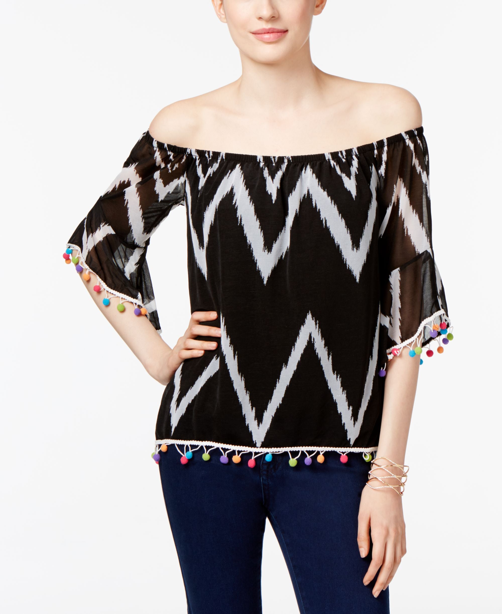 INC International Concepts Popsicle Off The Shoulder Top