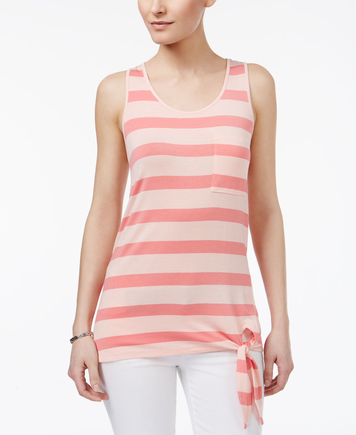 G.h. Bass Co. Striped Tie Hem Top