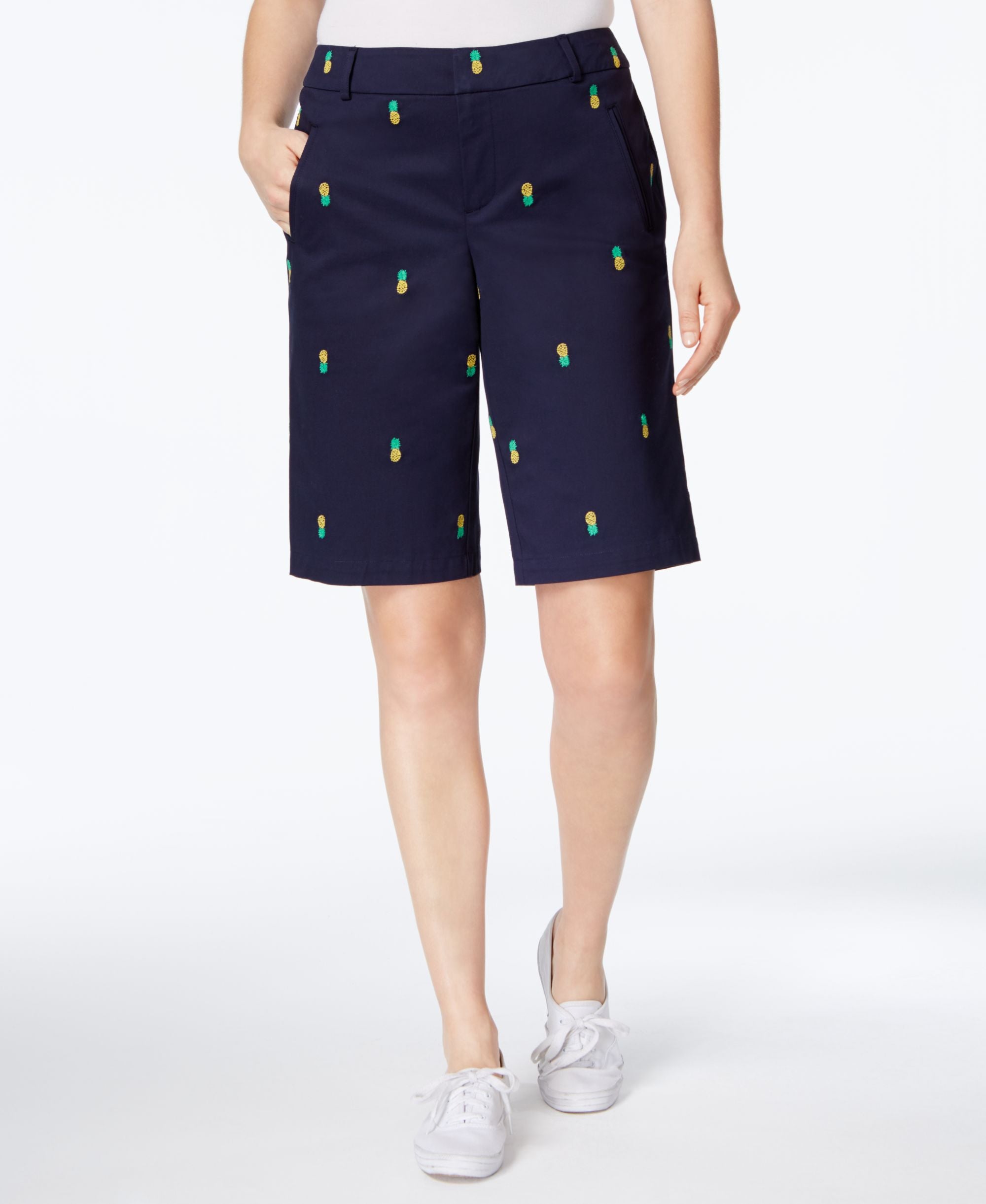 Charter Club Embroidered Bermuda Shorts