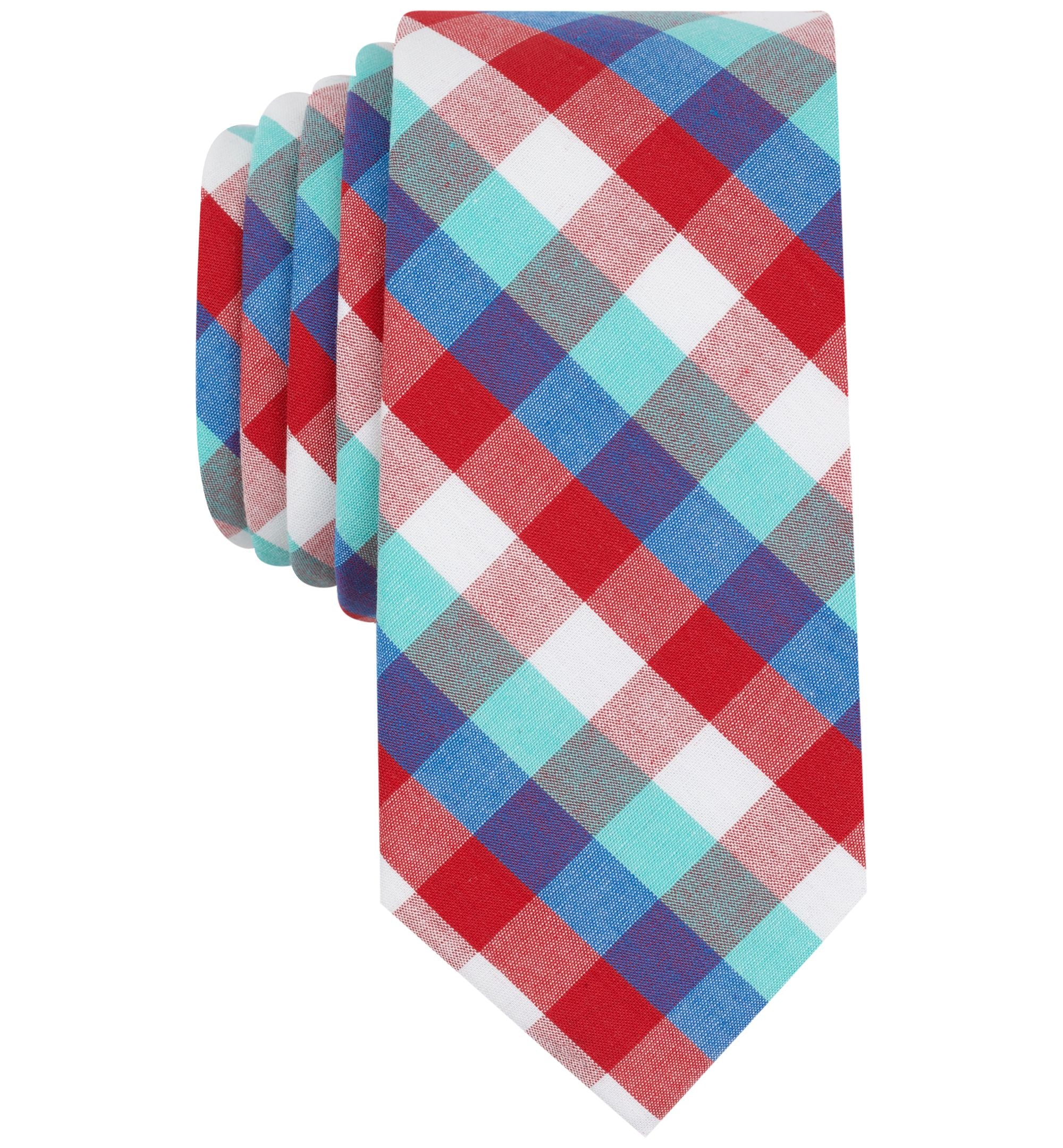 Bar III Mens Heywood Check Skinny Tie