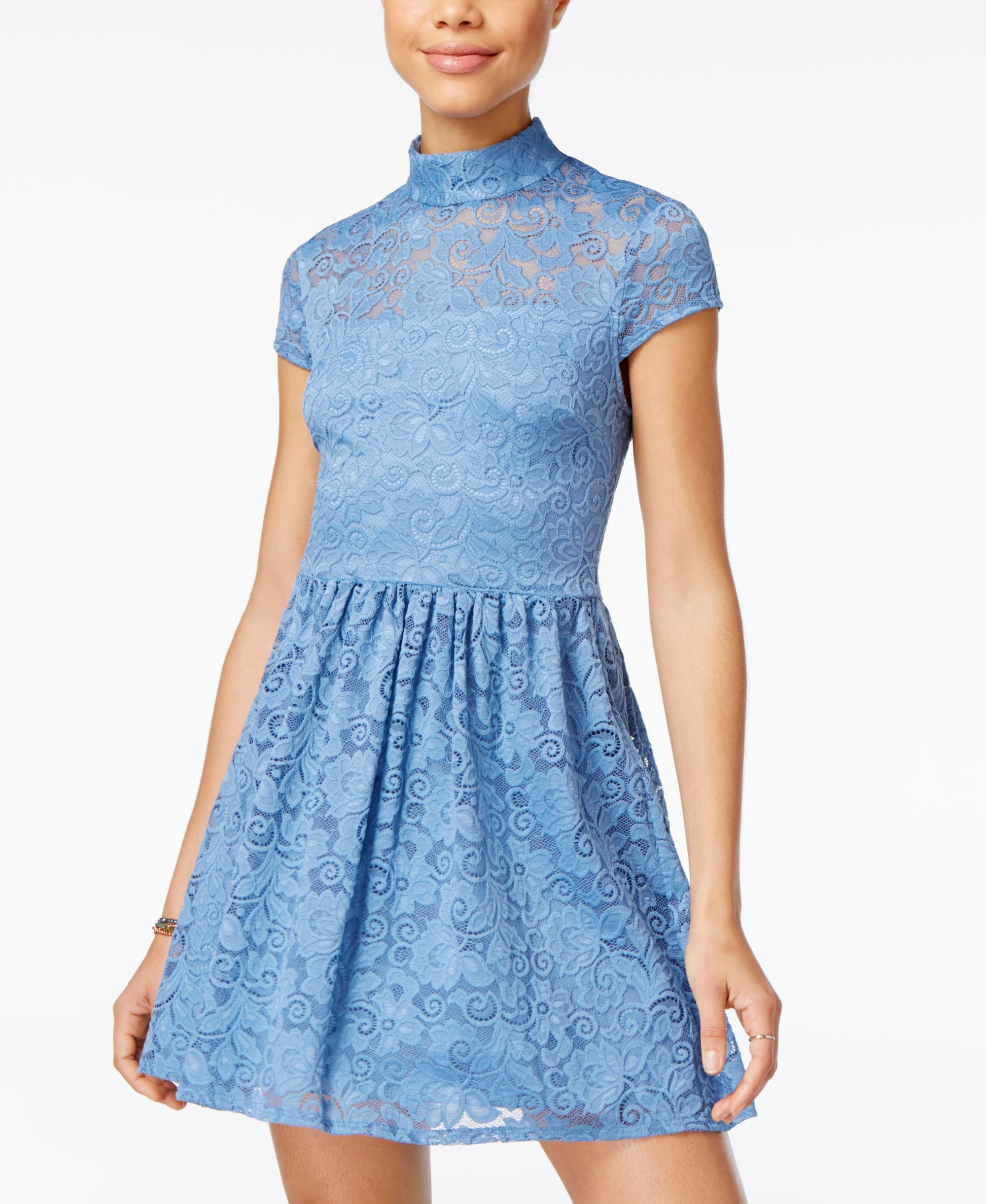 B Darlin Juniors Lace Fit Flare Dress
