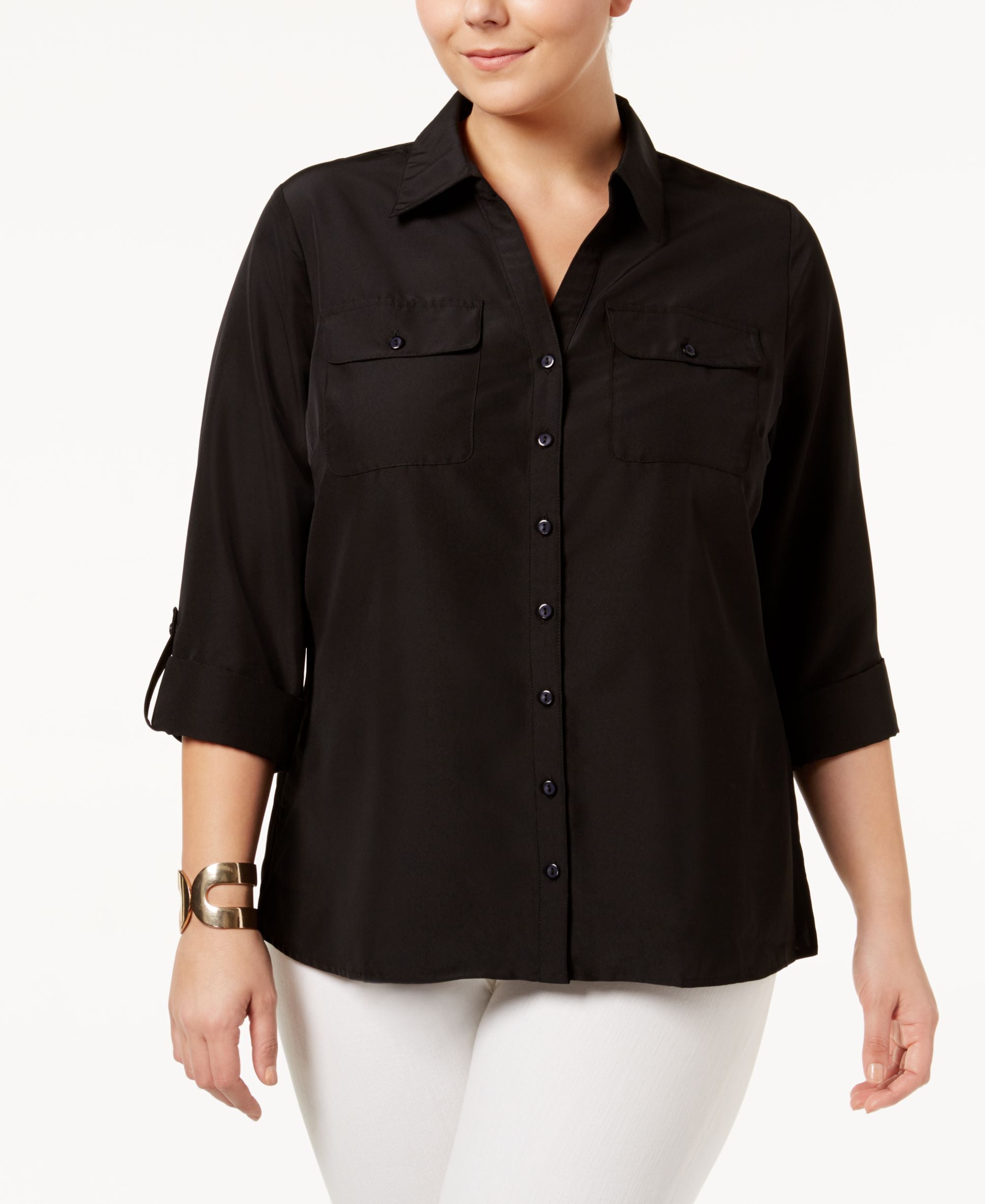 Plus Size Utility Blouse