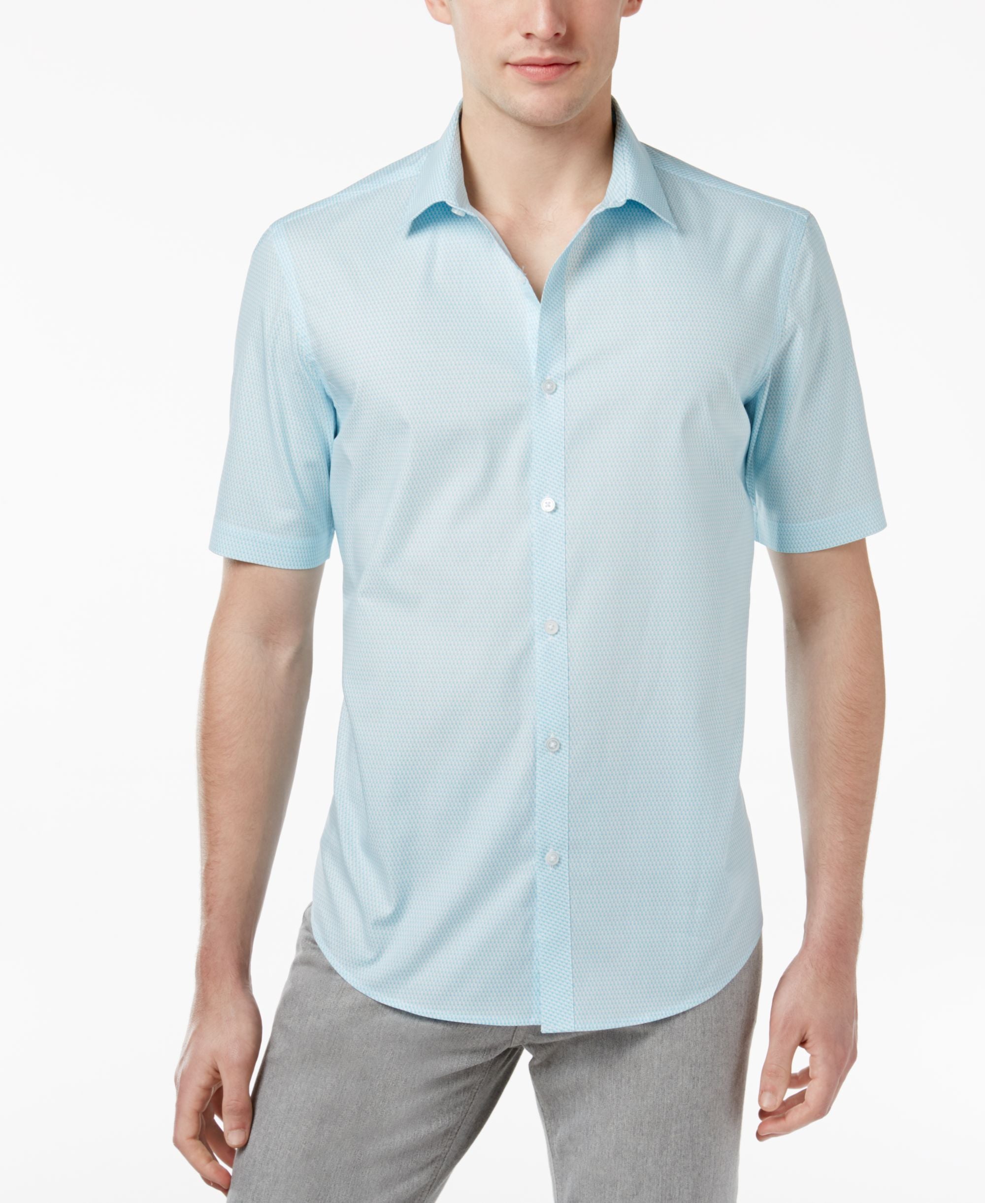 Alfani Mens Tonal Print Shirt