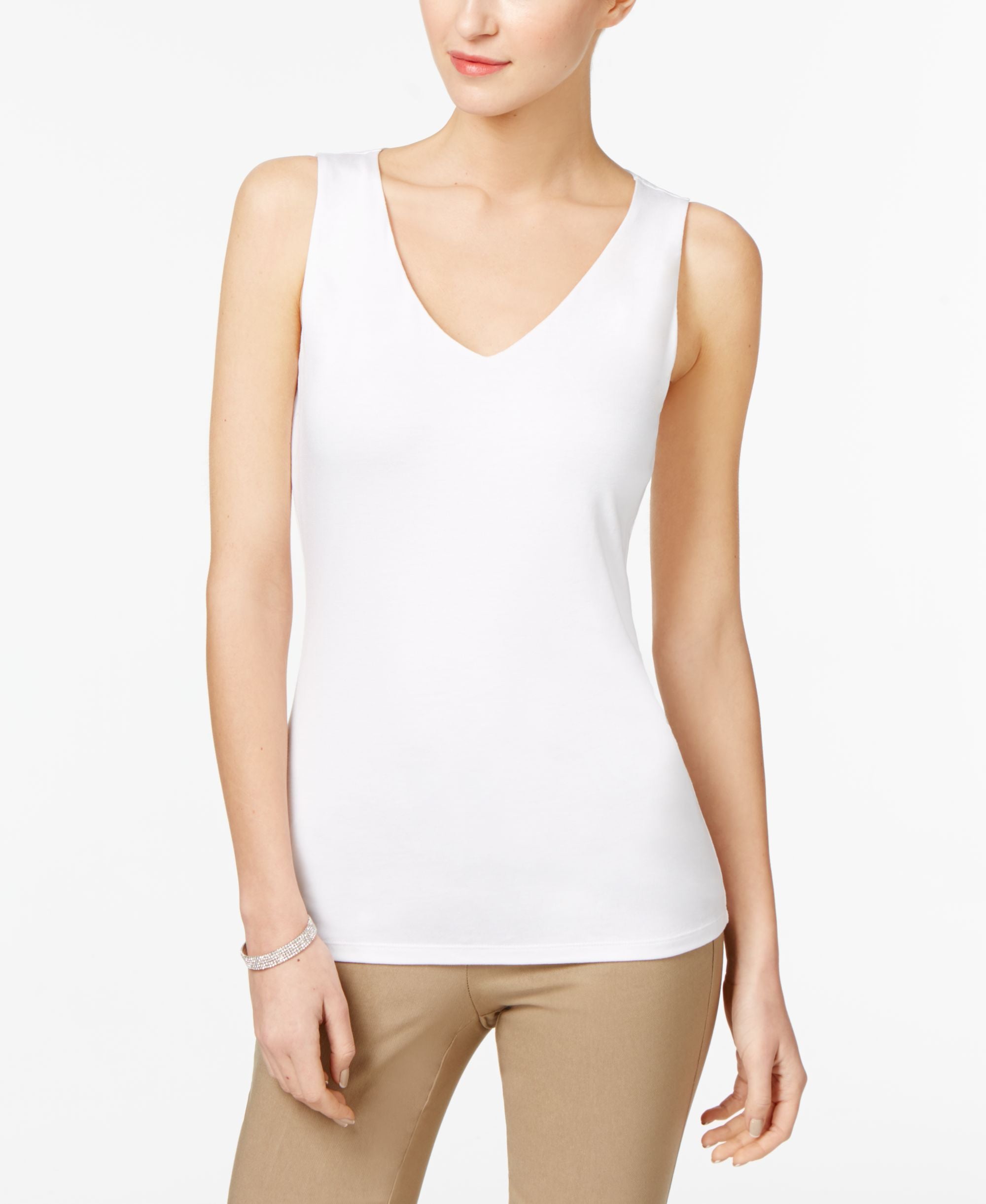 INC International Concepts V Neck Tank Top