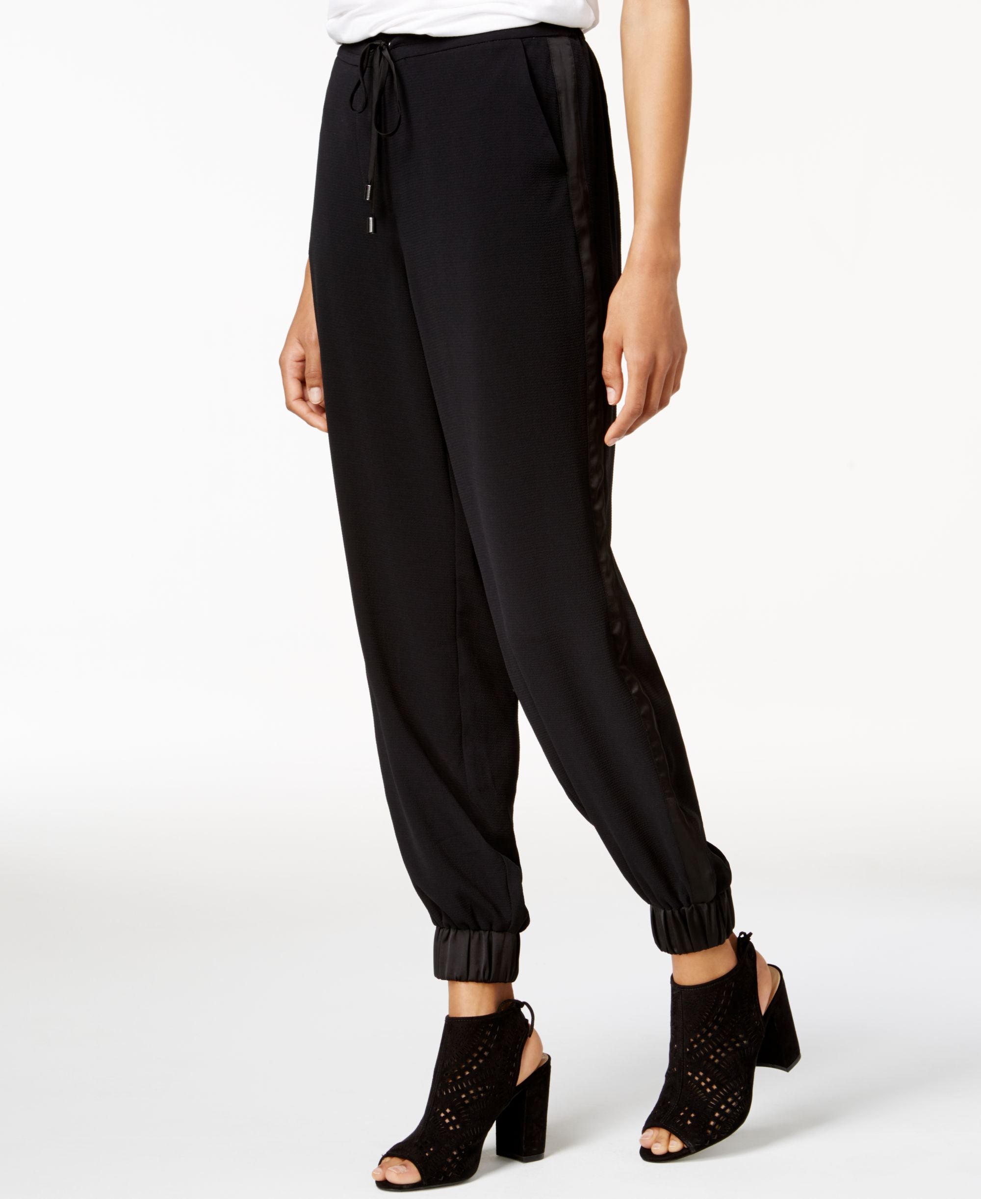 Bar III Contrast Trim Jogger Pants