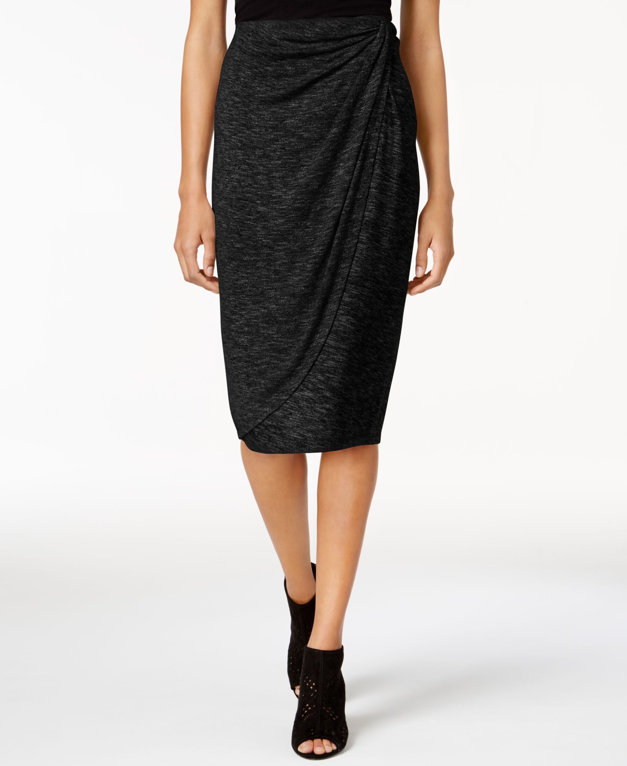 Draped Faux-Wrap Skirt